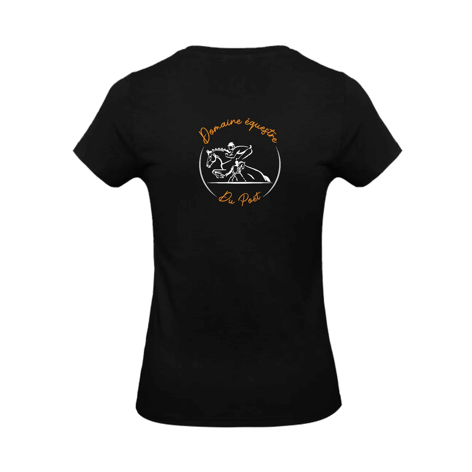 T-SHIRT (femme) - domaine équestre du poet - Noir - BC04T – Image 3