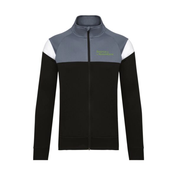 Veste de survêtement zippée (unisexe) - ecurie de la renardiere - Noir - PA390