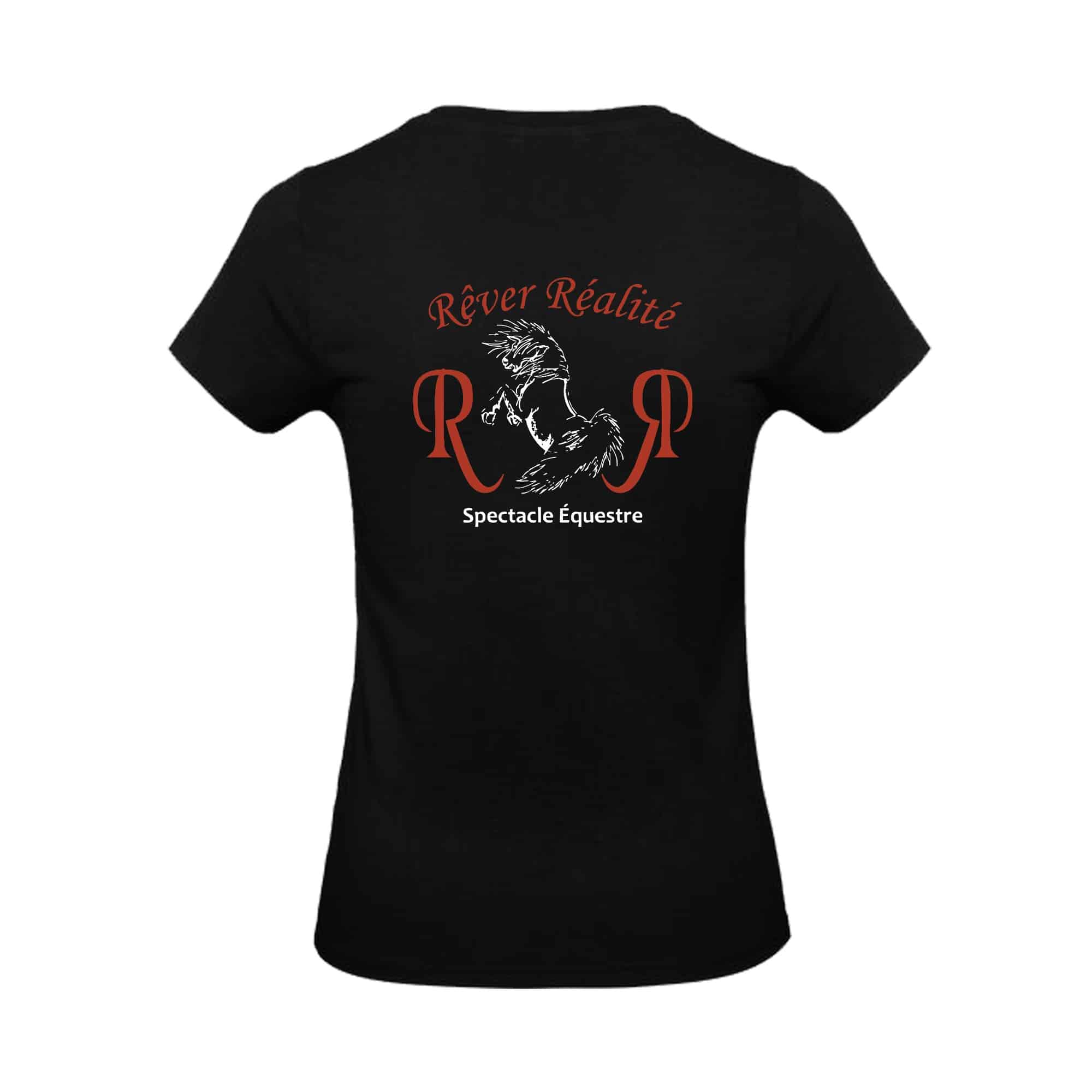 T-SHIRT (femme) - Rêver Réalité - Noir - BC04T – Image 3