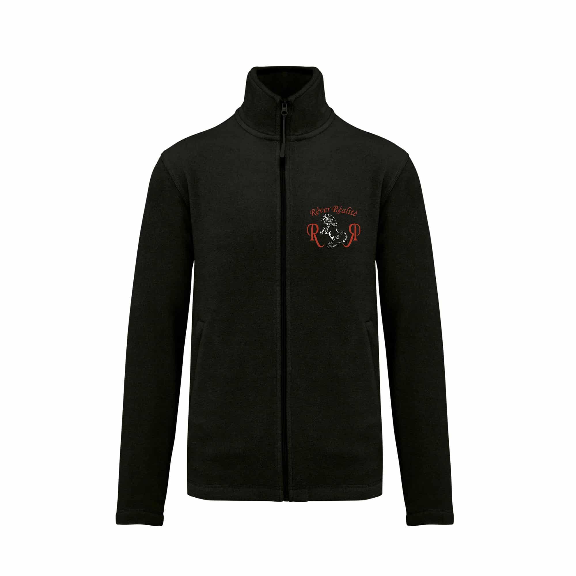 Veste micropolaire zippée (homme) – Rêver Réalité - Noir – K911