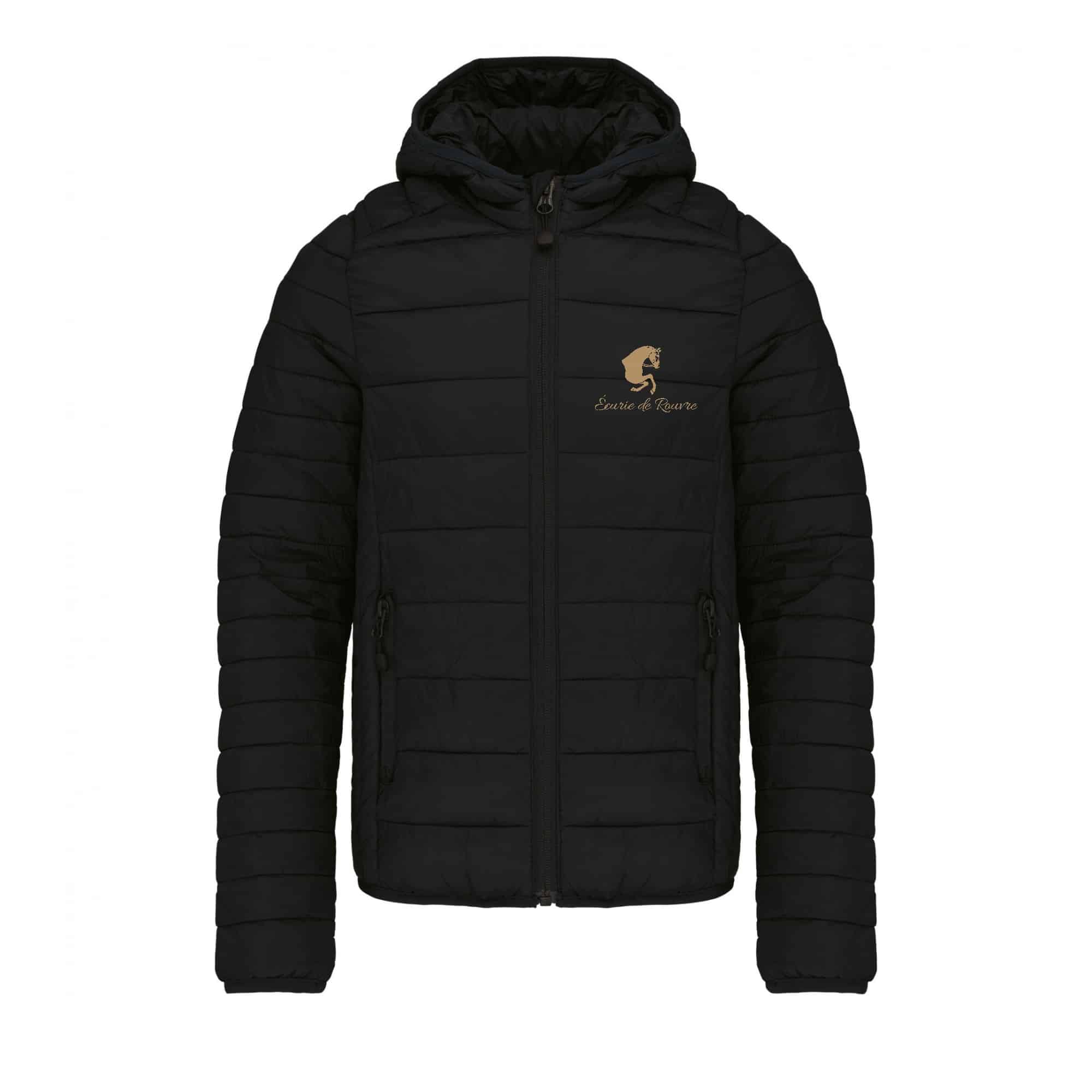 DOUDOUNE AVEC MANCHES ET CAPUCHE (enfant) - Écurie de rouvre - Noir - K6112