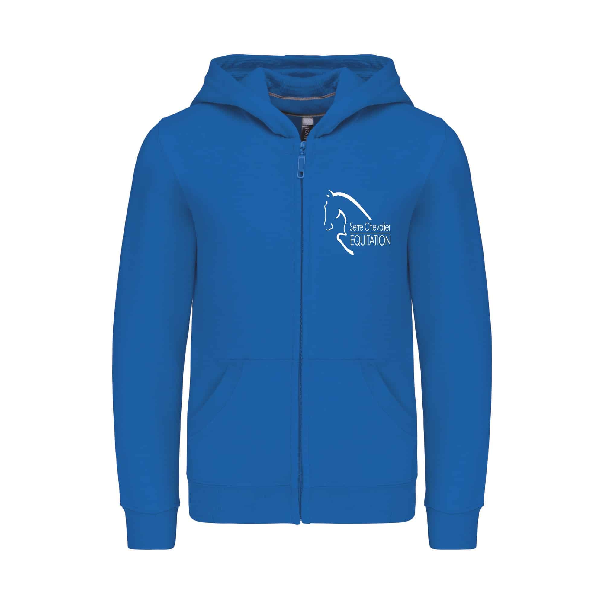 SWEAT ZIPPÉ (enfant) - Serre chevalier equitation - Bleu roi - K455