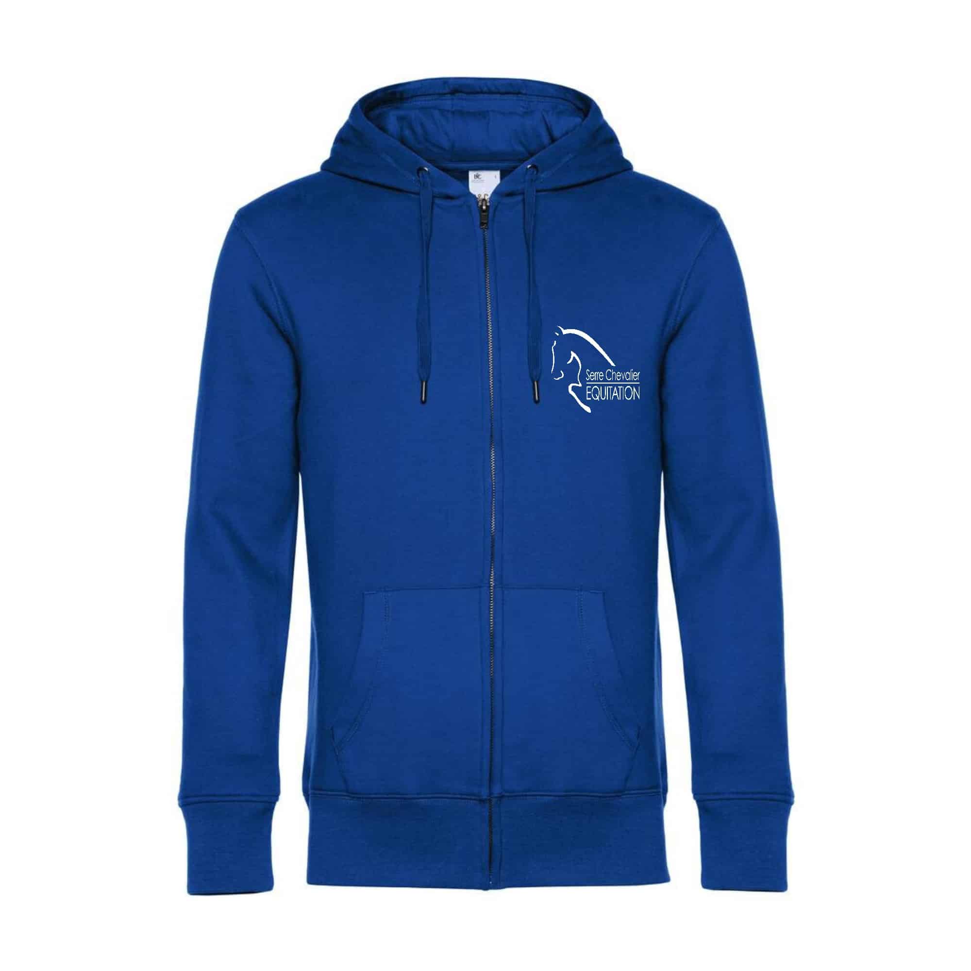 SWEAT ZIPPÉ (Homme) - Serre chevalier equitation - Bleu roi - BCU03K
