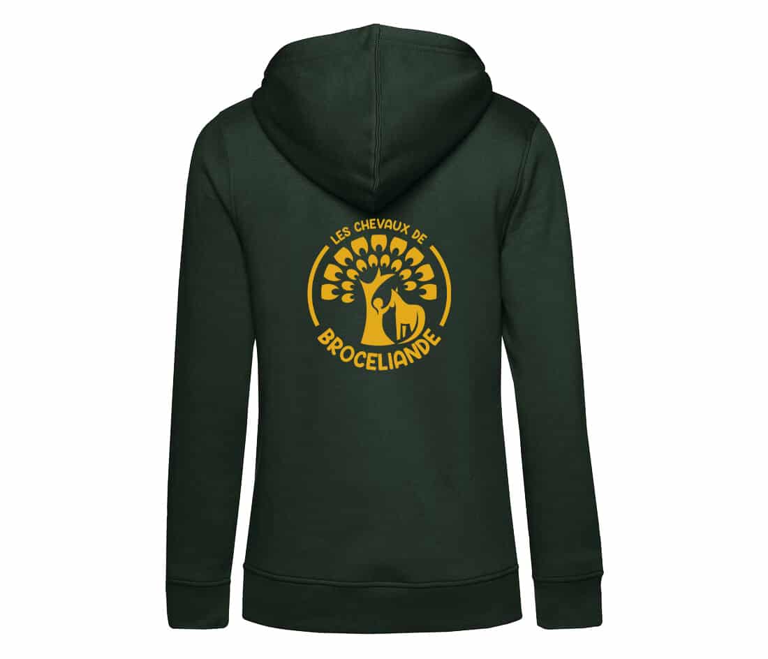 SWEAT A CAPUCHE (femme) – Les Chevaux de Brocéliande – Noir - BCW34B – Image 3