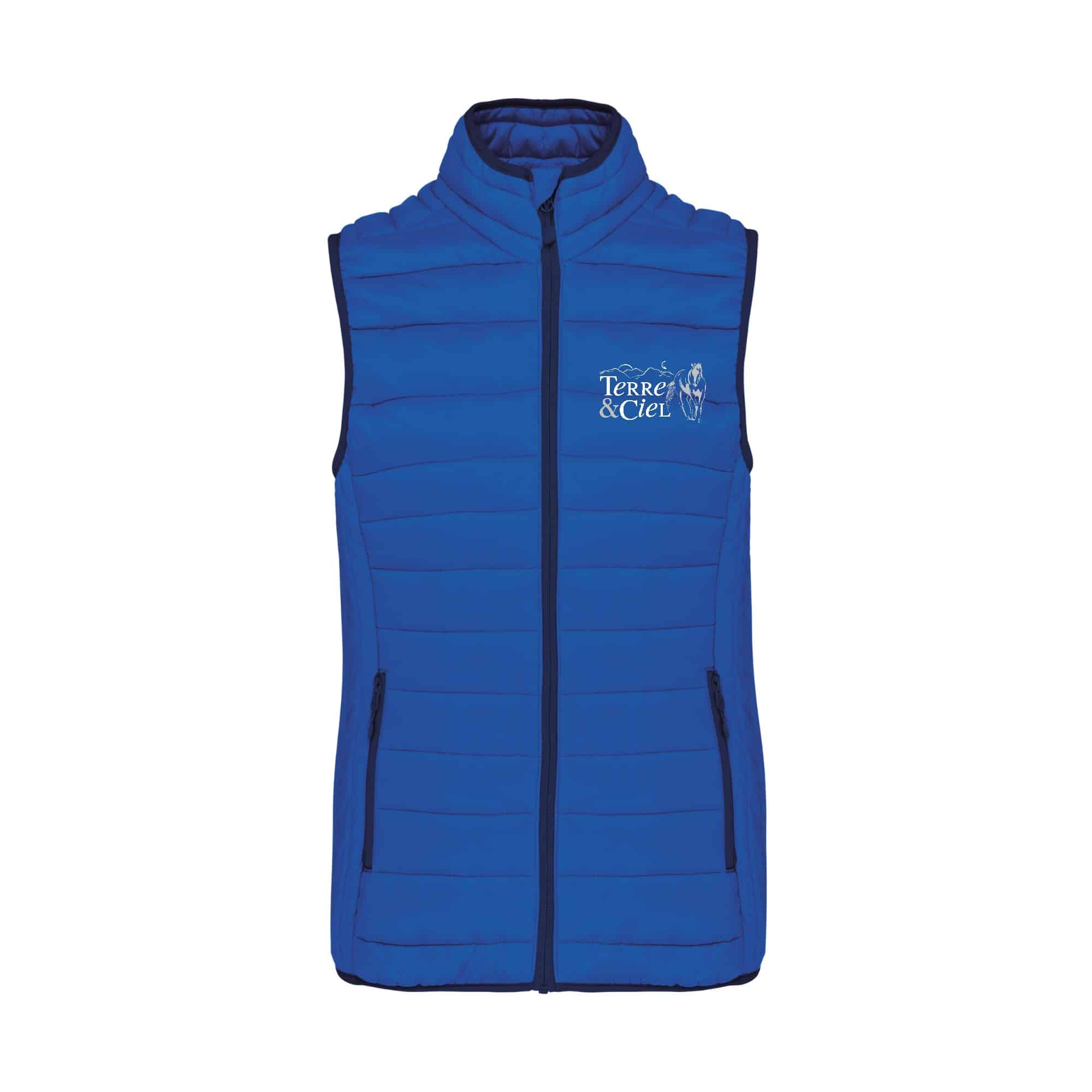 DOUDOUNE SANS MANCHES (homme) - Terre et Ciel - Bleu roi - K6113