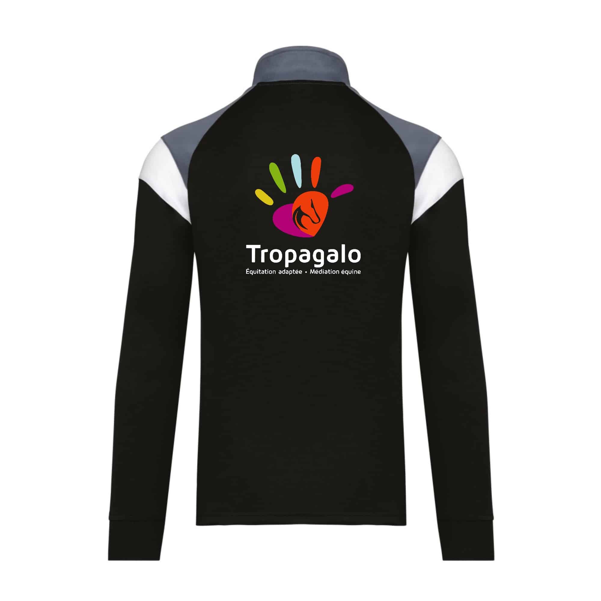 Veste de survêtement zippée (enfant) - tropagalo - Noir - PA391 – Image 2