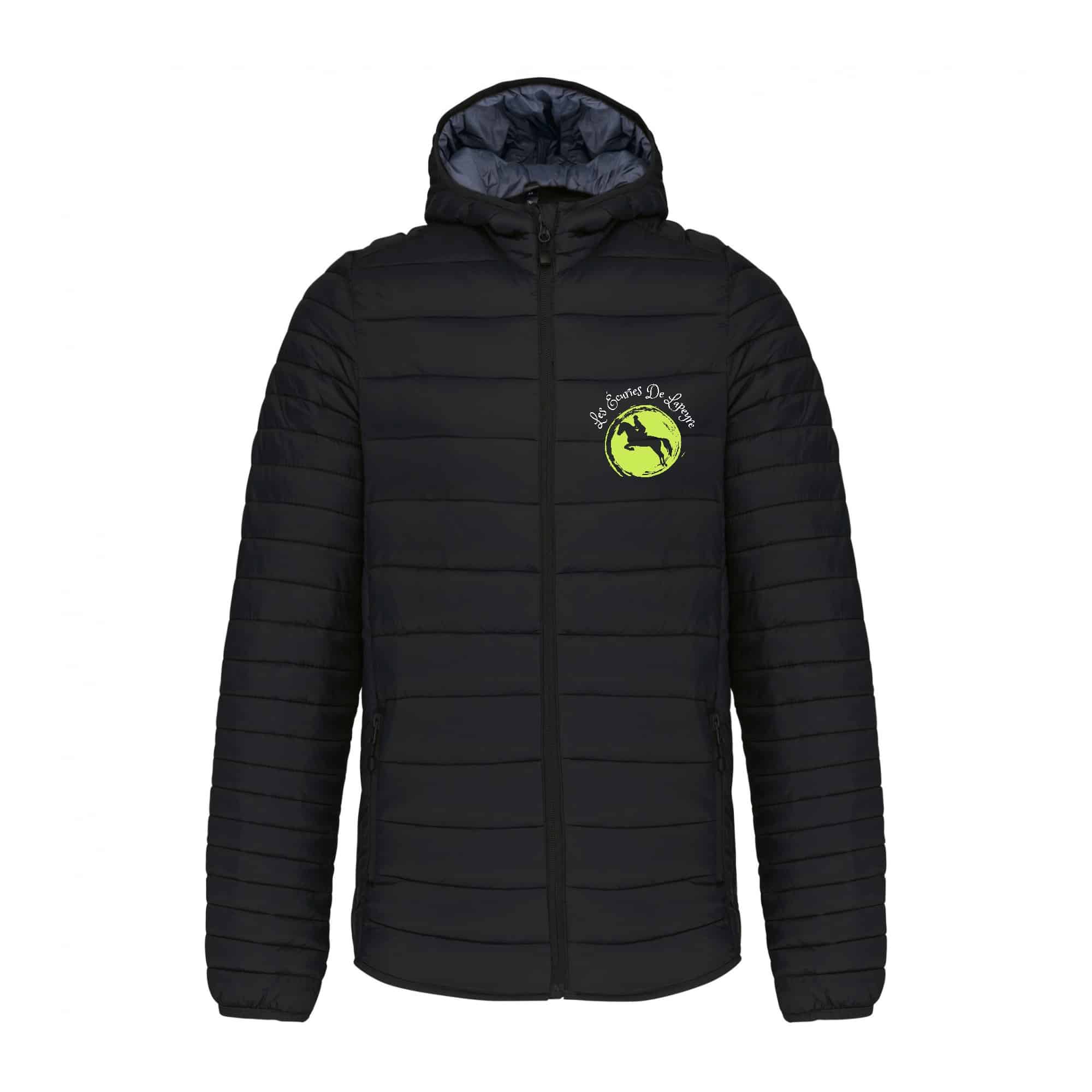 DOUDOUNE AVEC MANCHES ET CAPUCHE (homme) - Les écuries de lapeyre - Noir - K6110