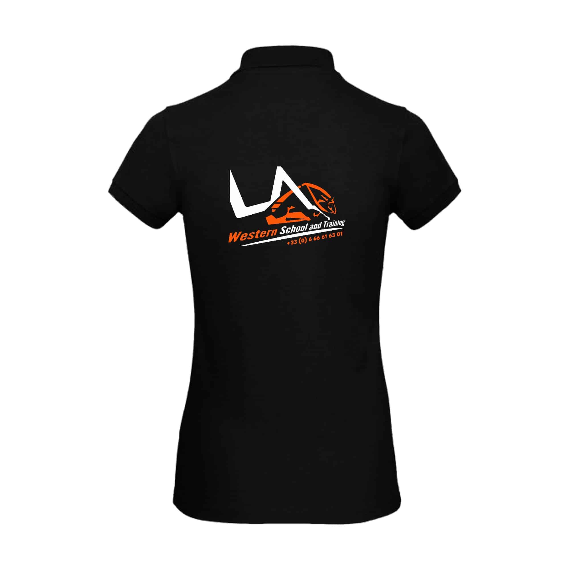 Polo premium (femme) - LA WESTERN SCHOOL - Noir - BCW463 – Image 2