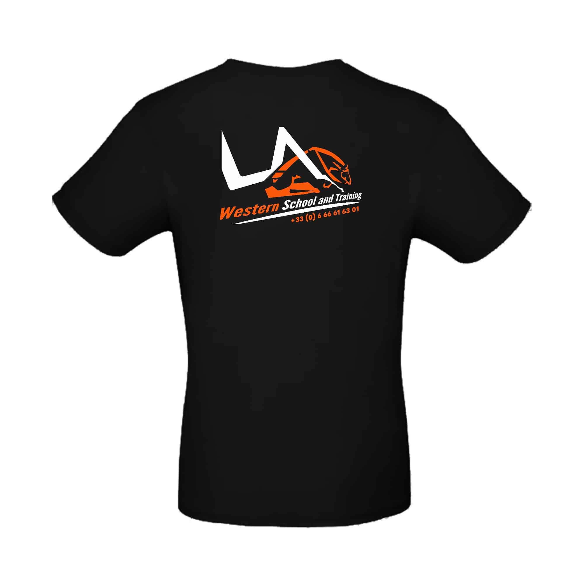 T-SHIRT (homme) - LA WESTERN SCHOOL - Noir - BC03T – Image 3