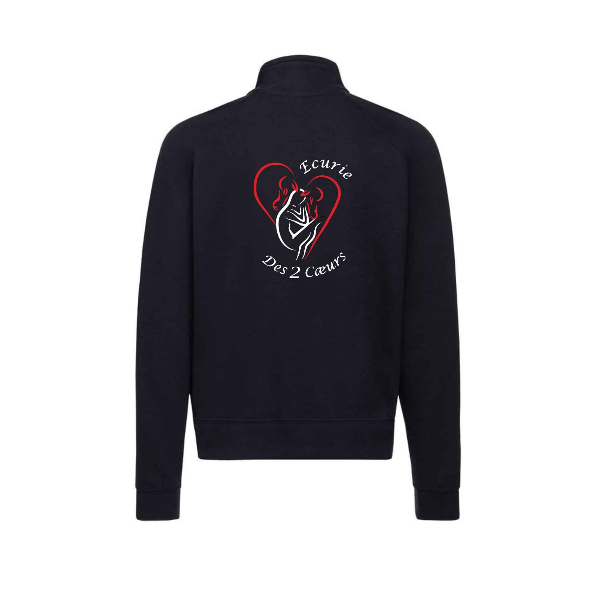 SWEAT ZIPPE SANS CAPUCHE (homme) - Cavaliers des 2 coeurs - Navy - SC365 – Image 2