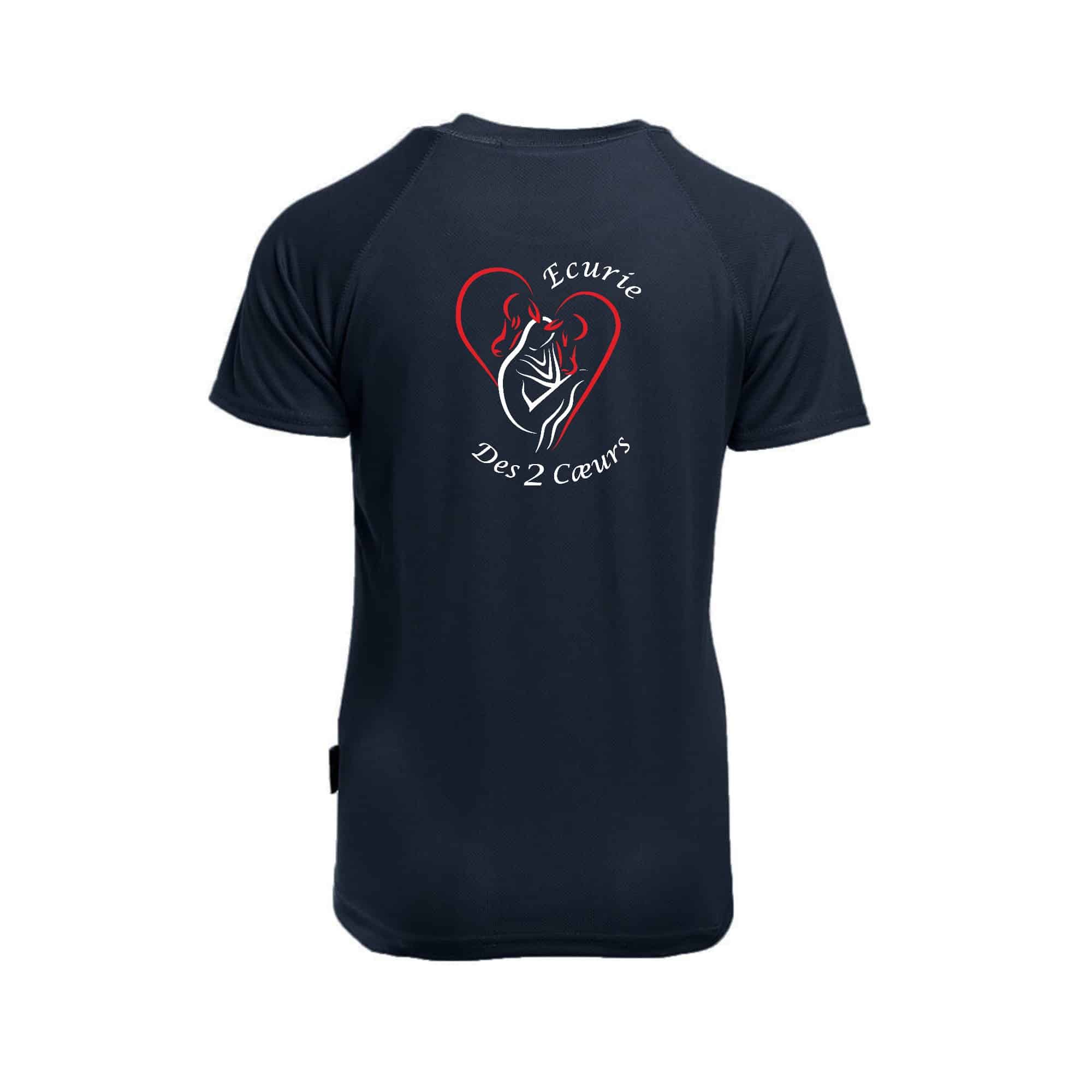 T-Shirt respirant (homme) - Cavaliers des 2 coeurs - Navy - PK140 – Image 3