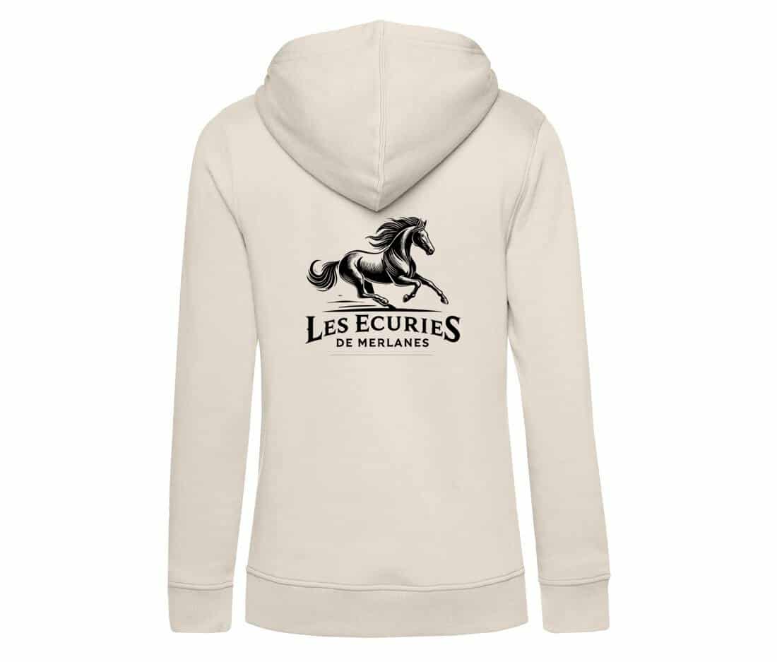 SWEAT A CAPUCHE (femme) – Les Ecuries de Merlanes - Sable - BCW34B – Image 3