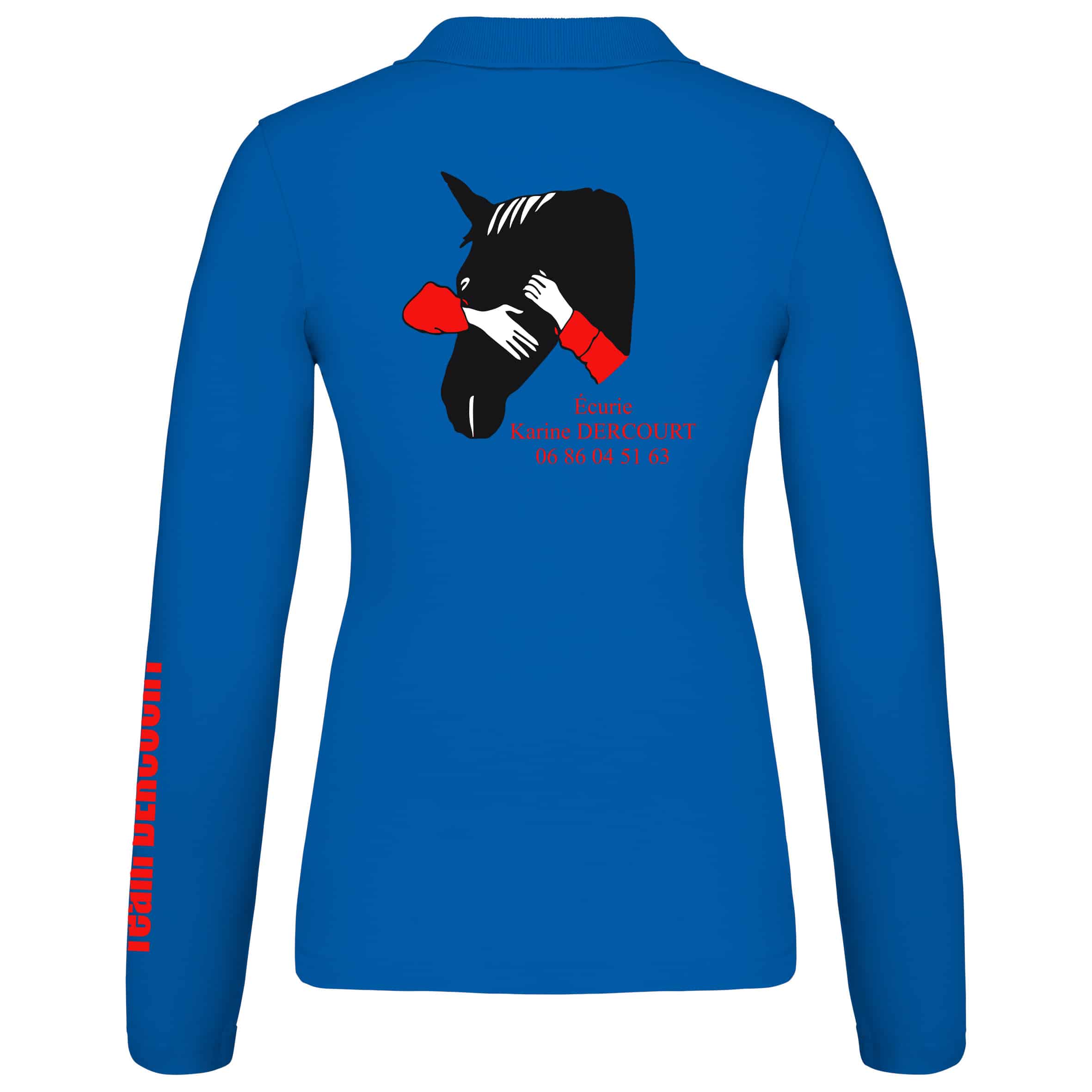 POLO MY POLO 180 MANCHE LONGUE (FEMME) – Écurie Karine Dercourt - Bleu roi – BCW462 – Image 2