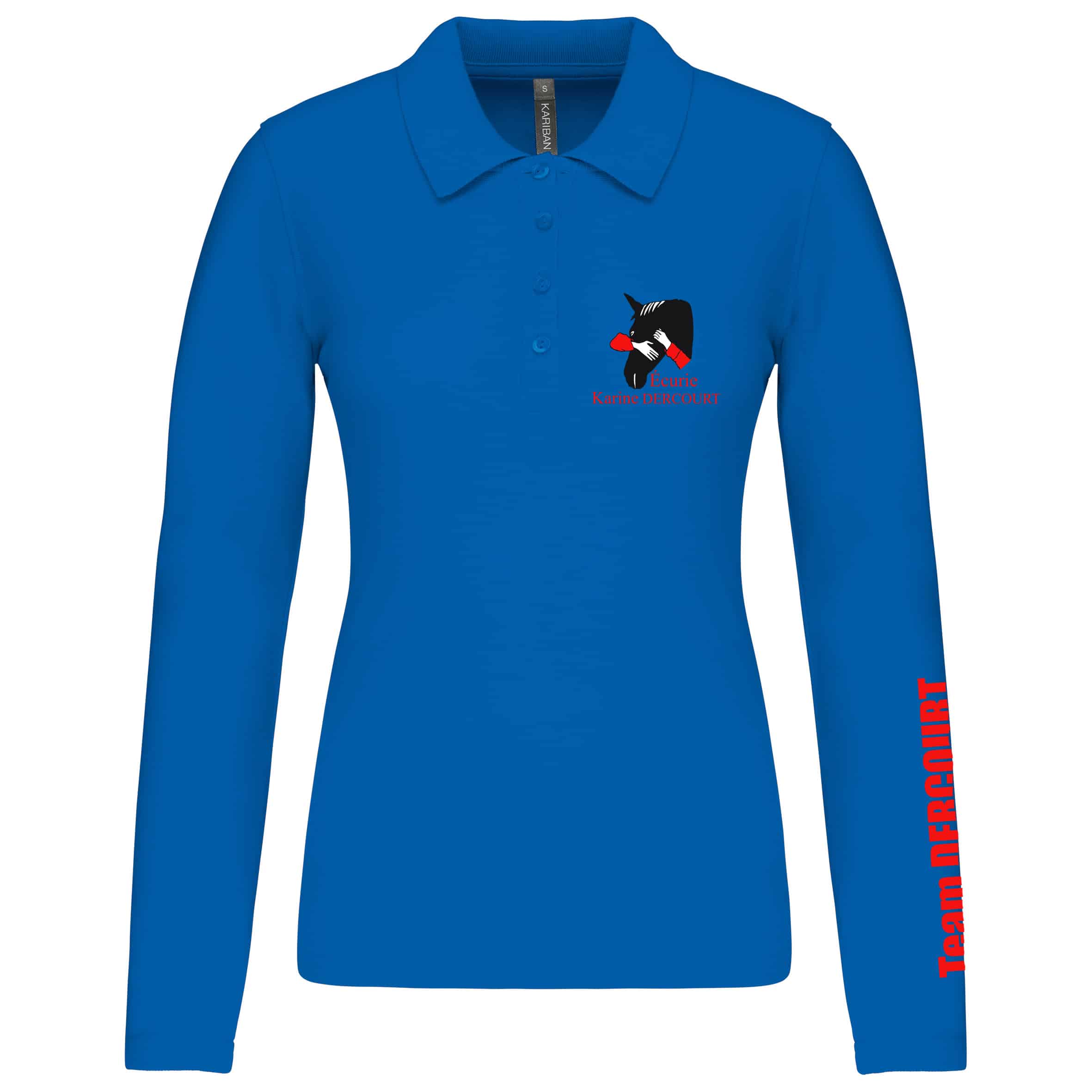 POLO MY POLO 180 MANCHE LONGUE (FEMME) – Écurie Karine Dercourt - Bleu roi – BCW462
