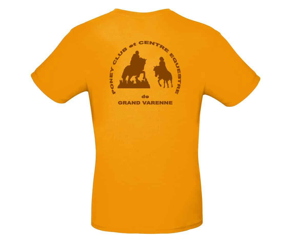 T-SHIRT (enfant) - Centre équestre de Grand Varenne – Orange - BC03TK – Image 3