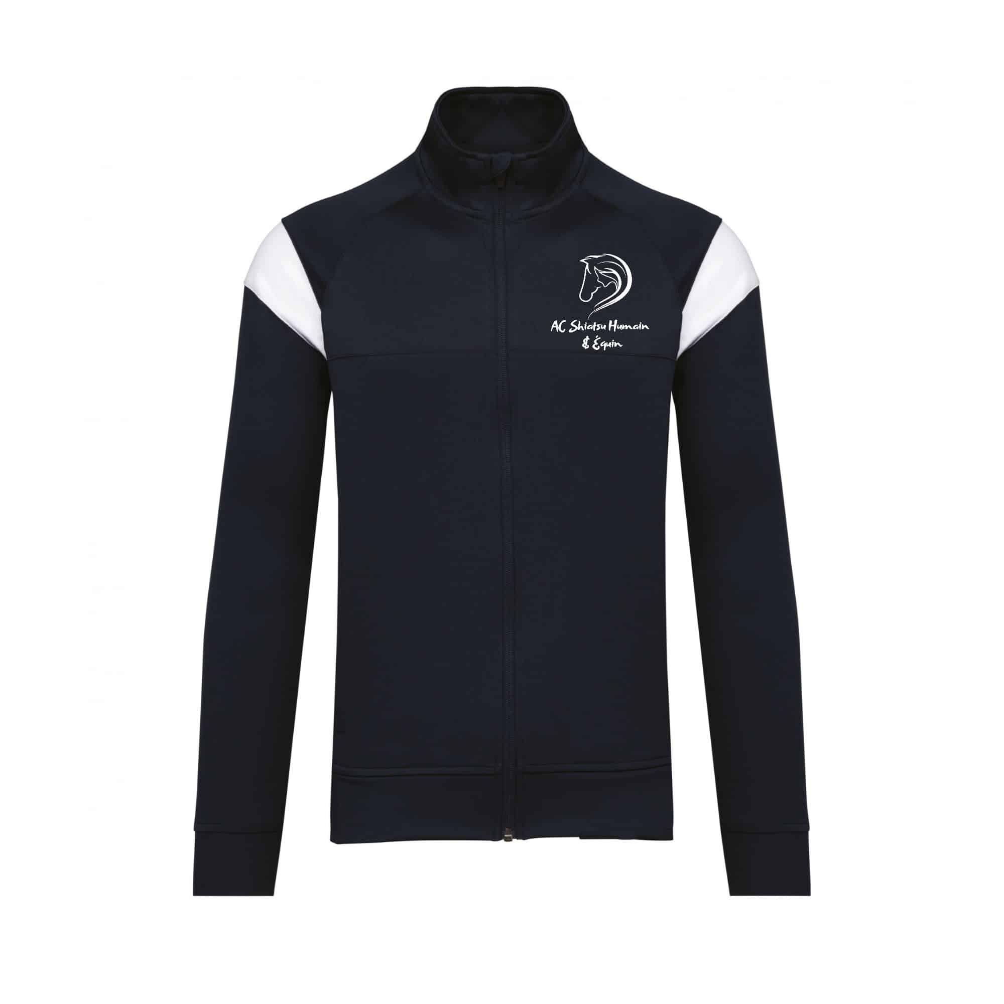 Veste de survêtement zippée (unisexe) - AC SHIATSU HUMAIN & ÉQUIN - Navy - PA390