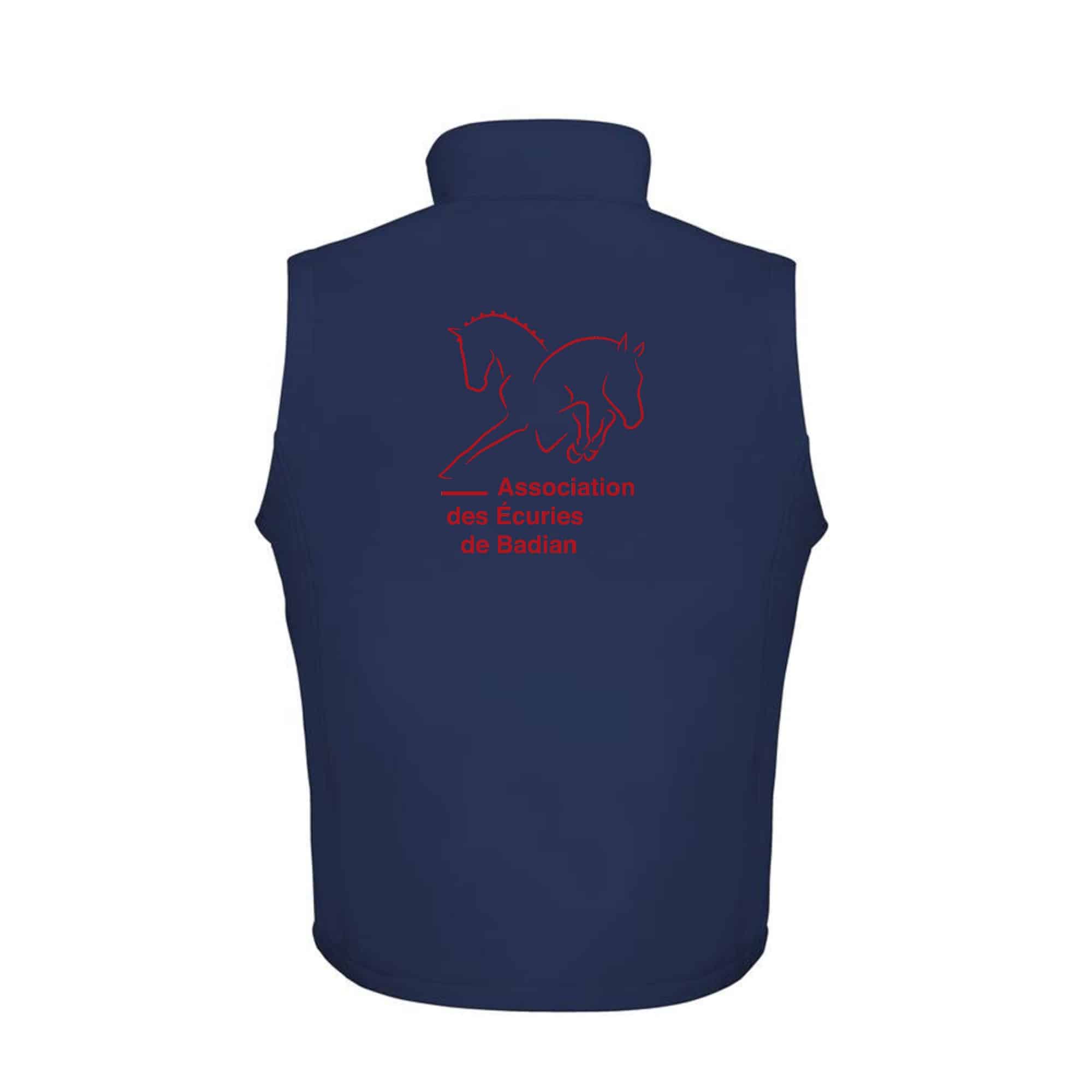 SOFTSHELL SANS MANCHE (homme) – Association des écuries de Badian - Navy - RS232 – Image 3