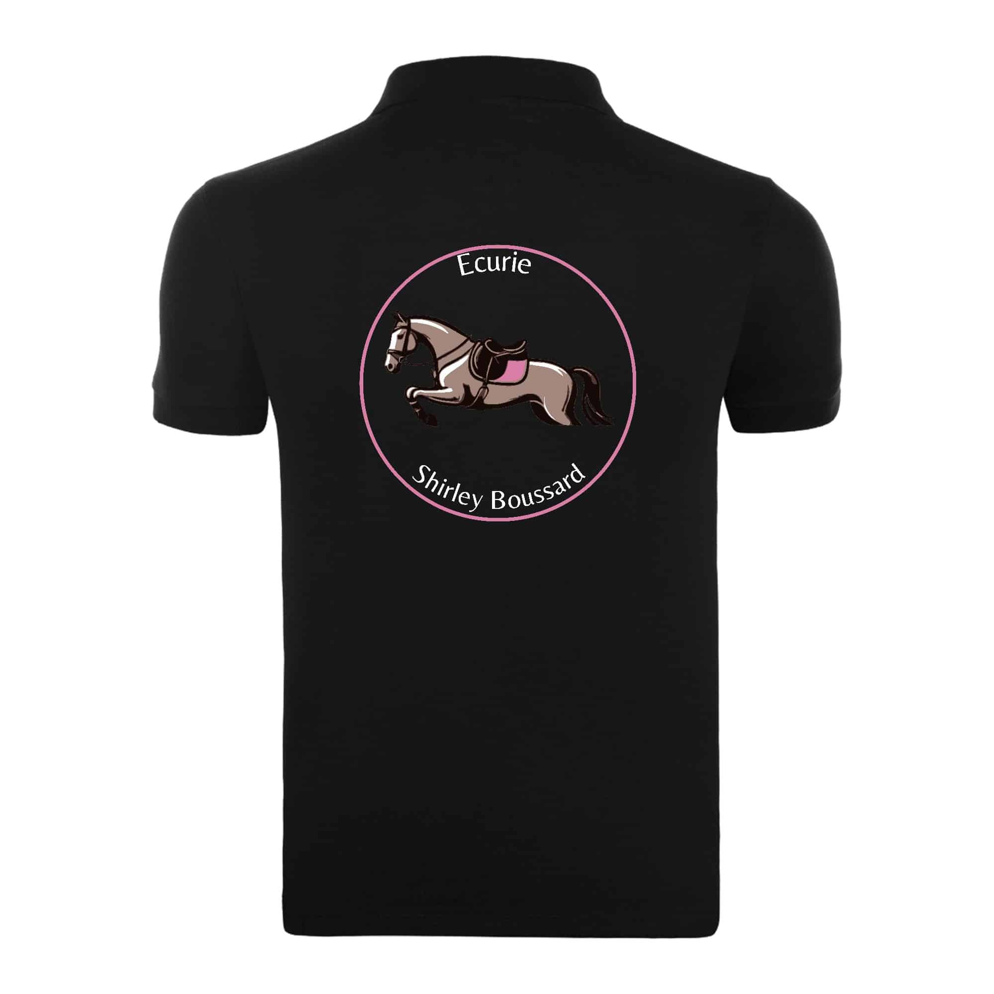 Polo premium (homme) - Ecurie Shirley Boussard - Noir - BCU426 – Image 2