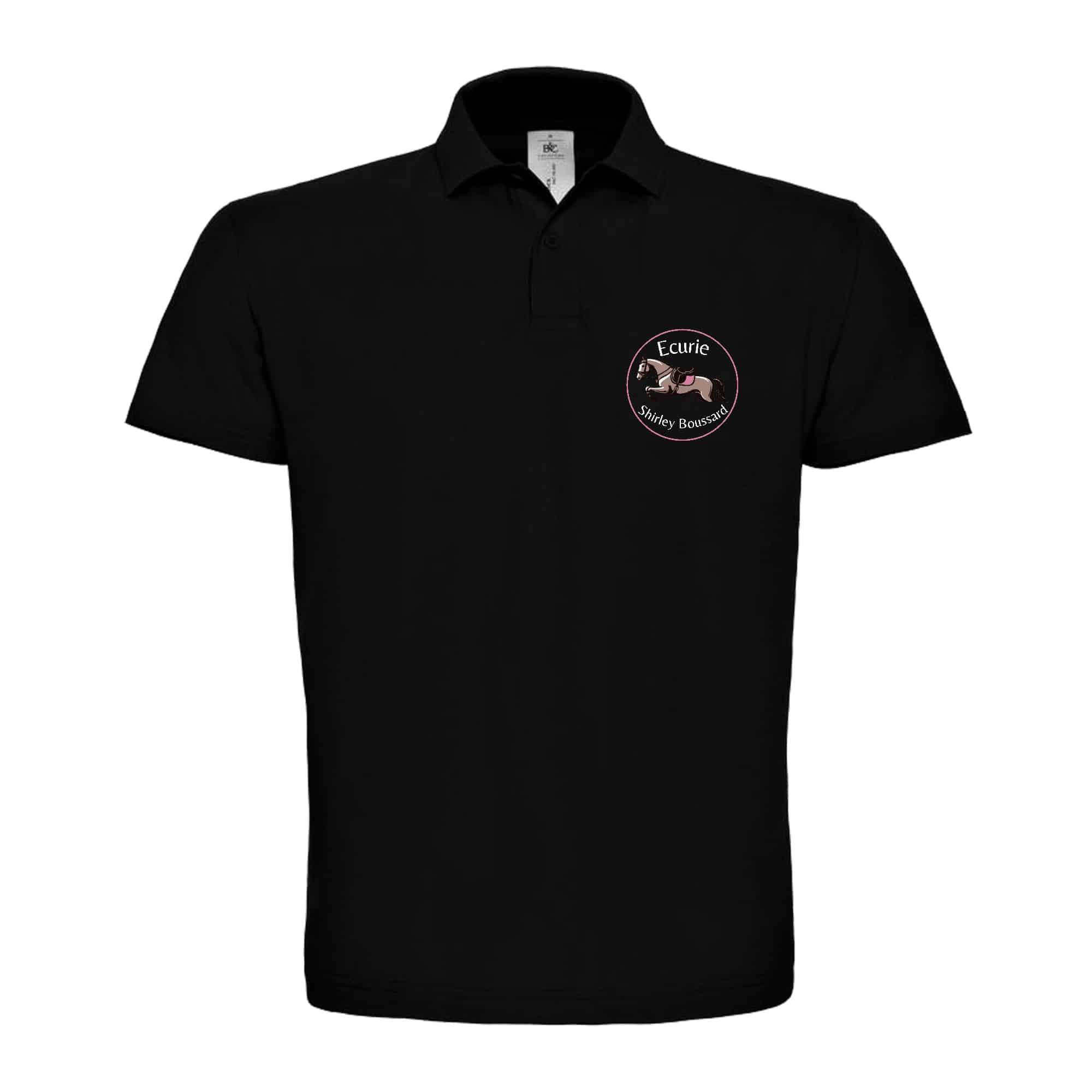 Polo premium (homme) - Ecurie Shirley Boussard - Noir - BCU426