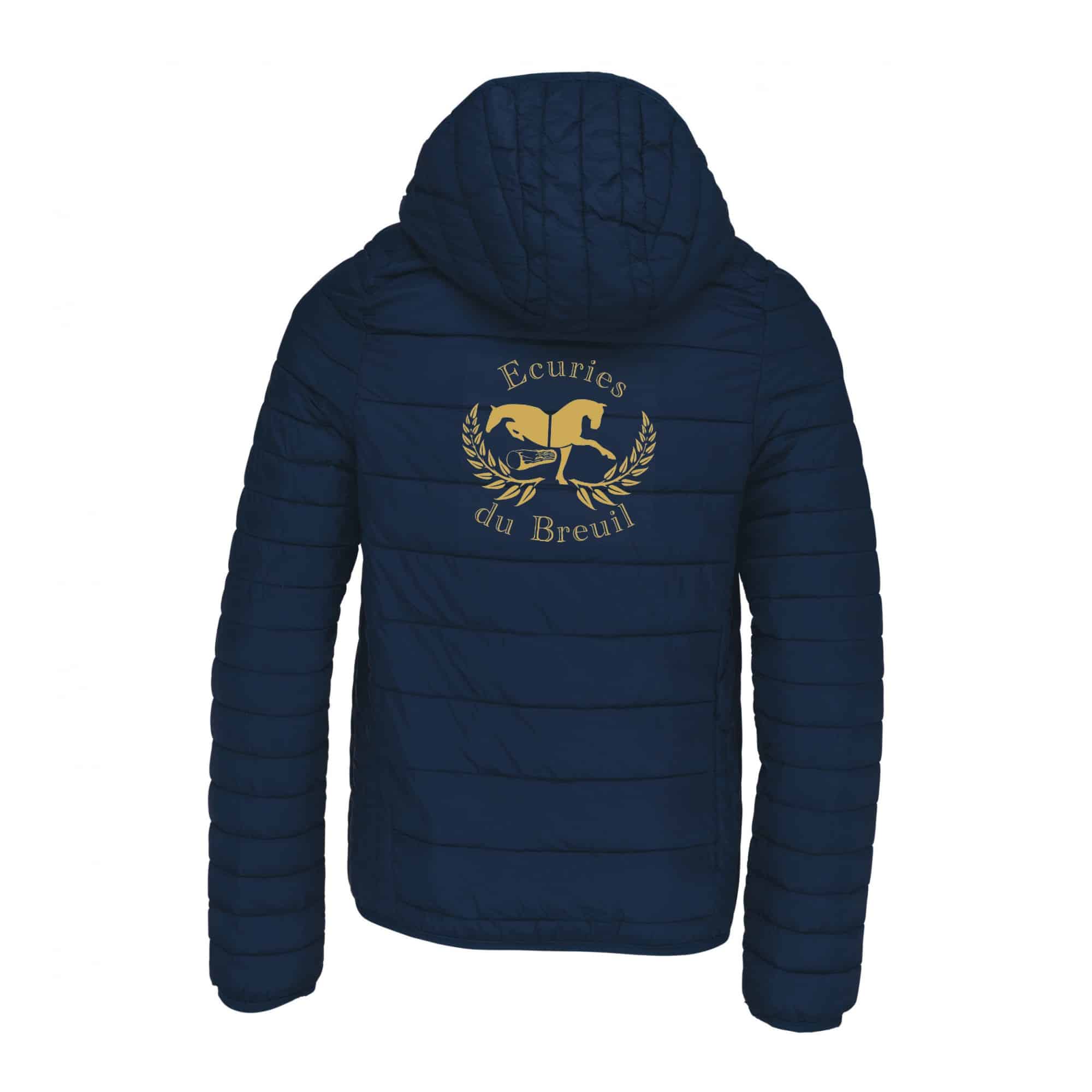 DOUDOUNE AVEC MANCHES ET CAPUCHE (enfant) - Les écuries du Breuil - Navy - K6112 – Image 3