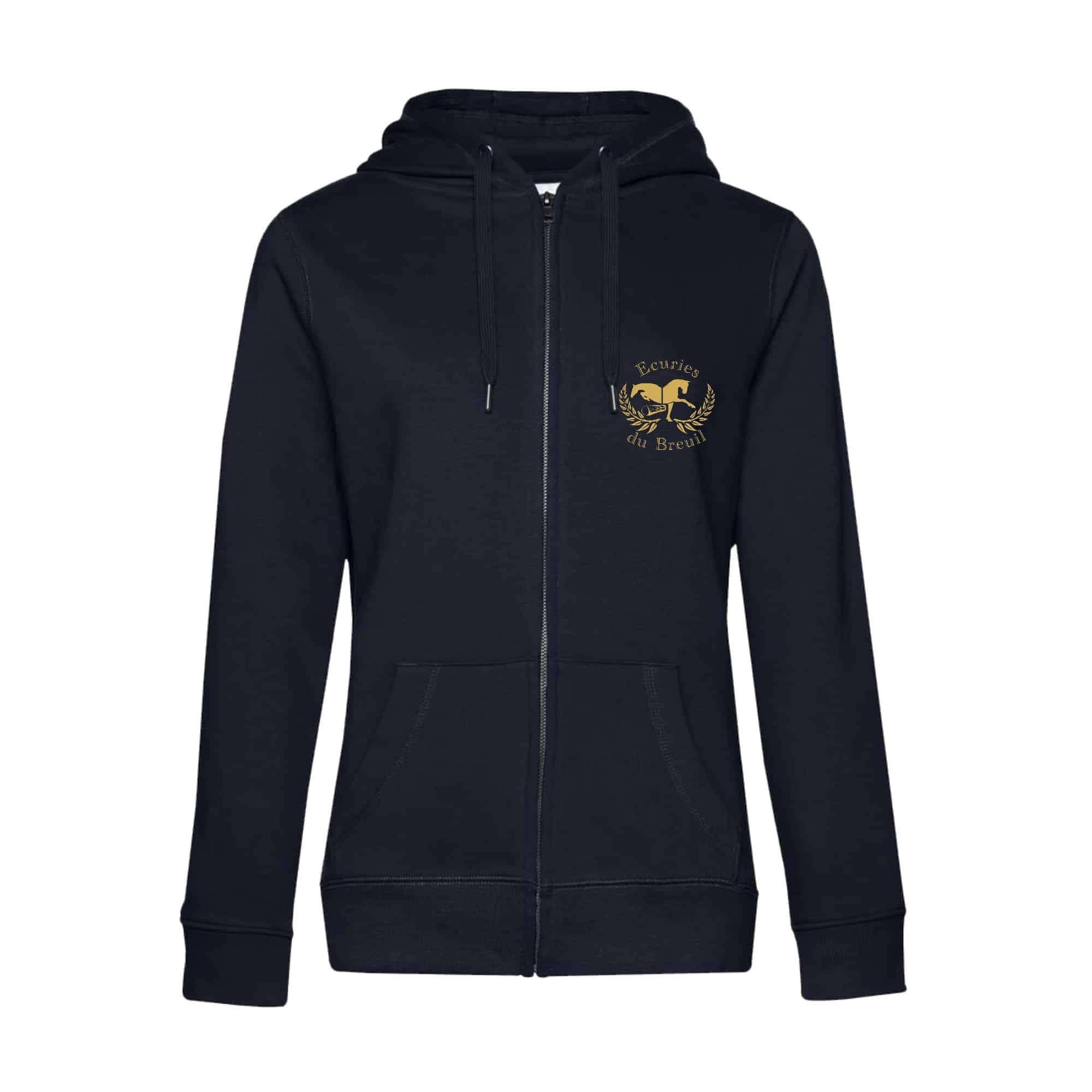 SWEAT ZIPPÉ (femme) - Les écuries du Breuil - Navy - BCW03Q