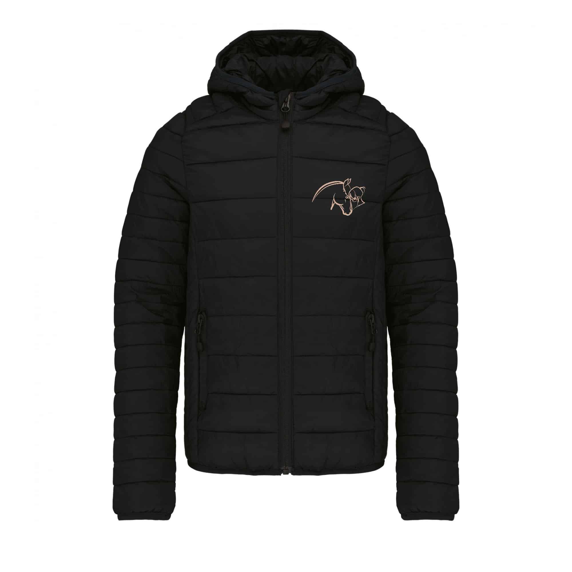 DOUDOUNE AVEC MANCHES ET CAPUCHE (enfant) - Ecurie des Calys - Noir - K6112