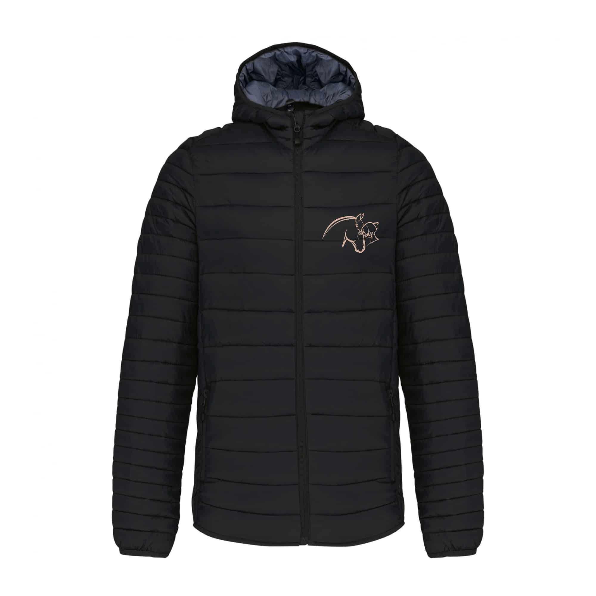 DOUDOUNE AVEC MANCHES ET CAPUCHE (homme) - Ecurie des Calys - Noir - K6110