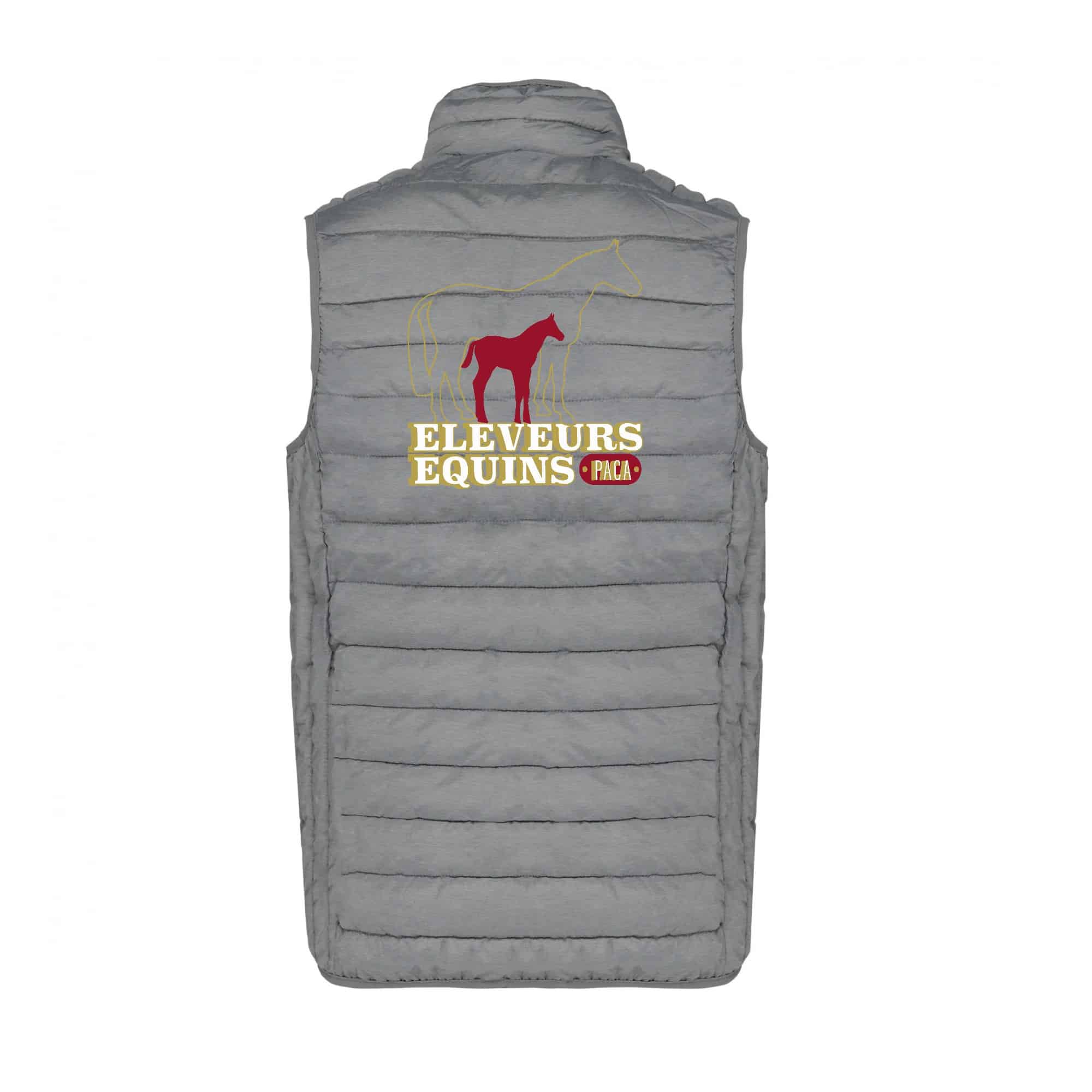 DOUDOUNE SANS MANCHES (femme) - Eleveurs Equins PACA - Gris chiné - K6114 – Image 3