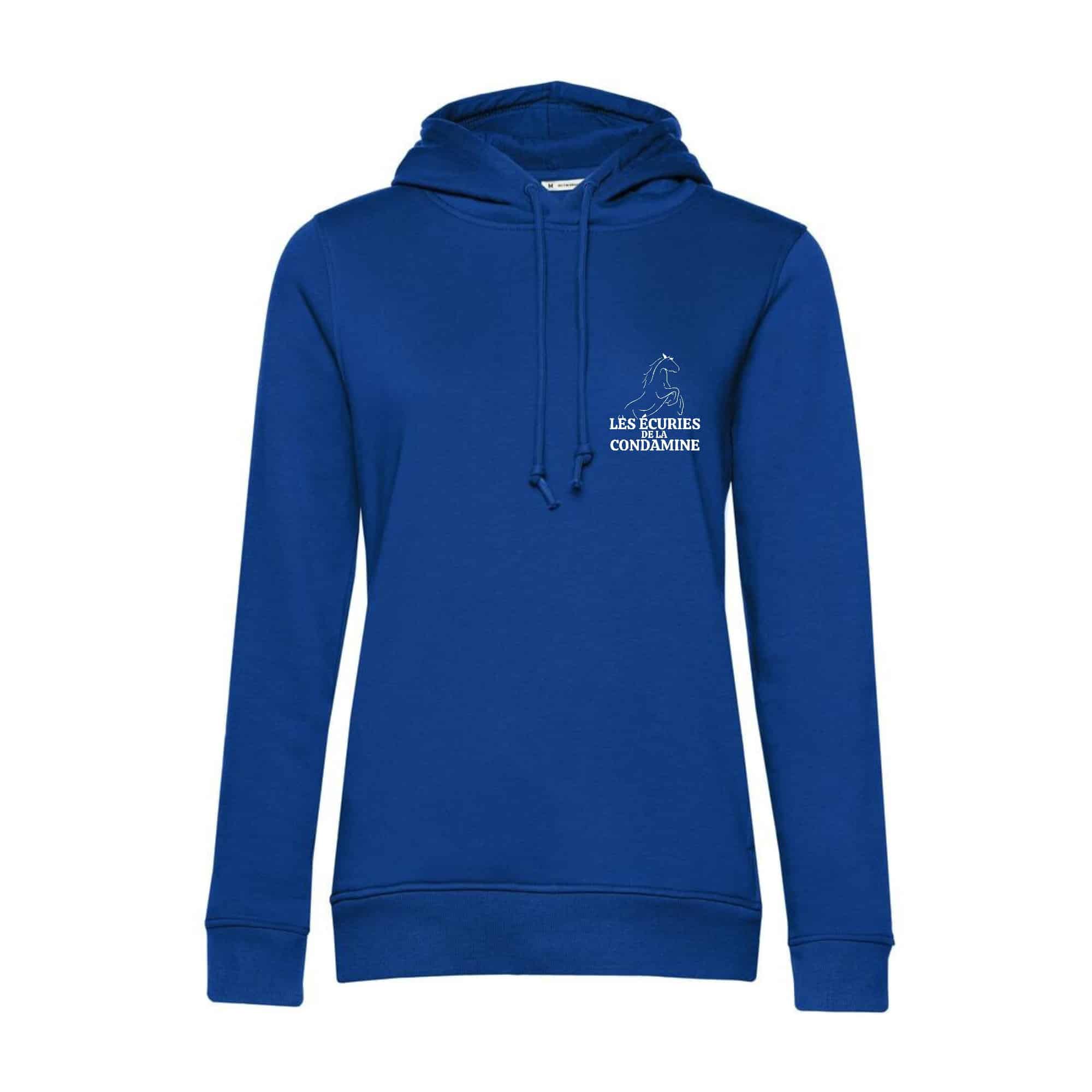 SWEAT A CAPUCHE (femme) – Les écuries de la condamine - Bleu roi - BCW34B