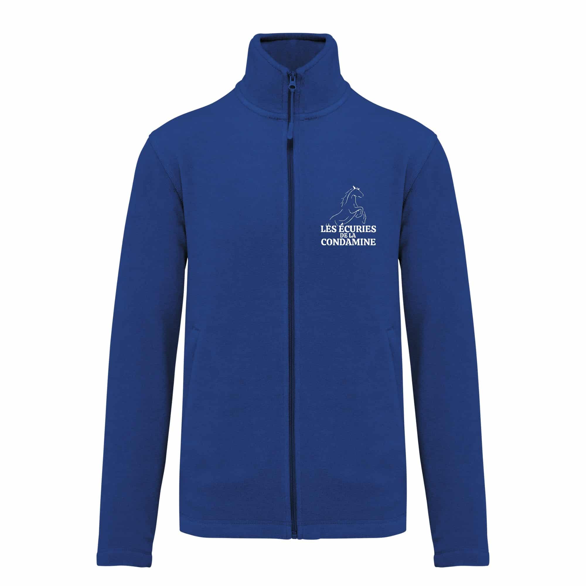 Veste micropolaire zippée (femme) – Les écuries de la condamine - Bleu roi – K907