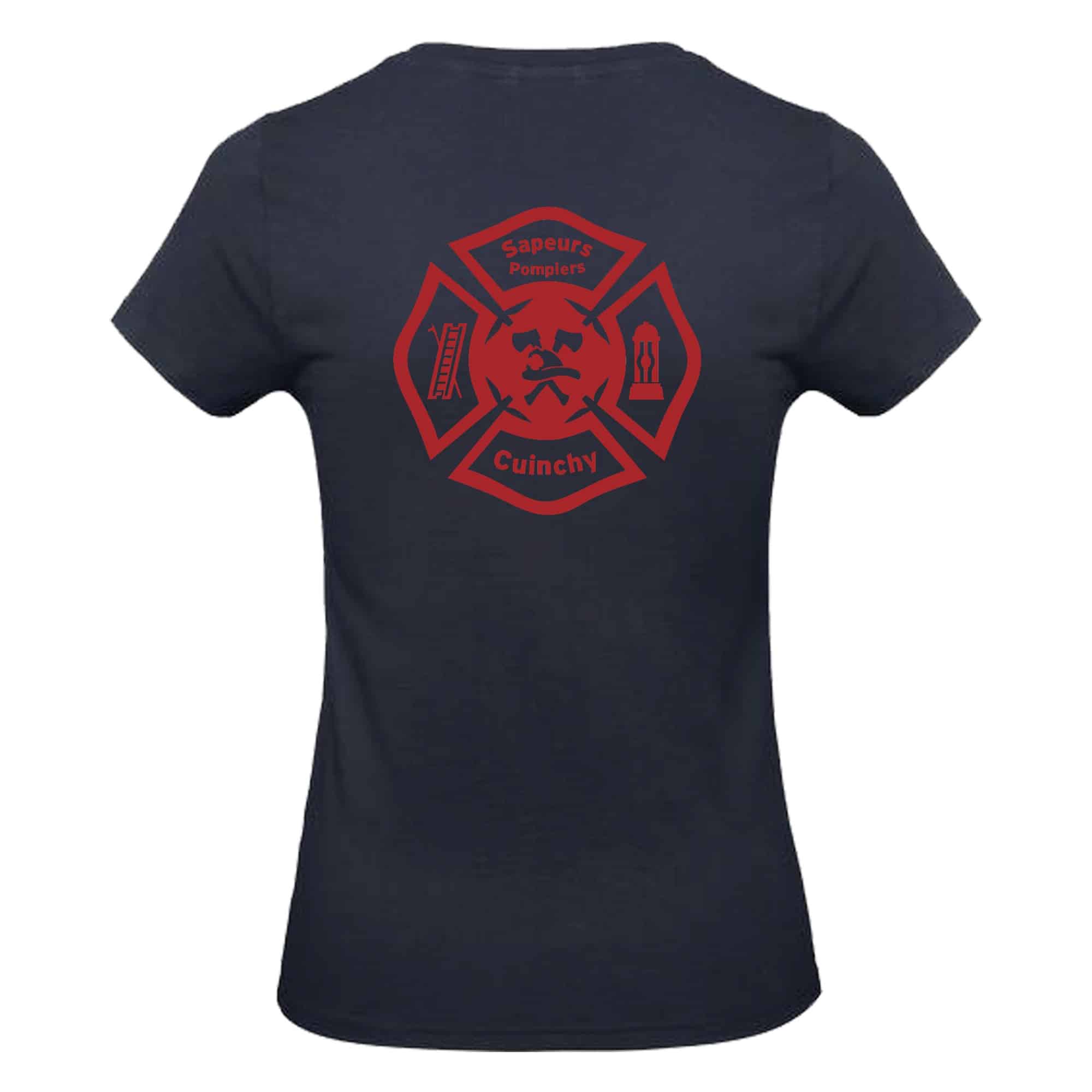 T-SHIRT (femme) - Amicale des Sapeur Pompier de Cuinchy - Navy - BC04T – Image 3