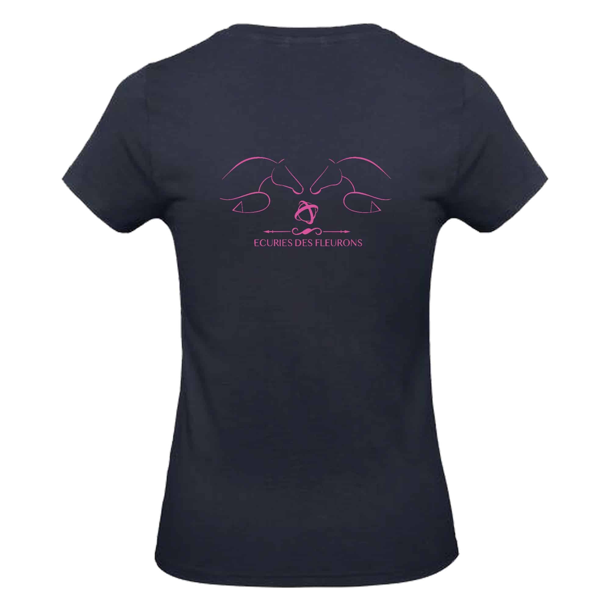 T-SHIRT (femme) - ecuries des fleurons - Navy - BC04T – Image 3