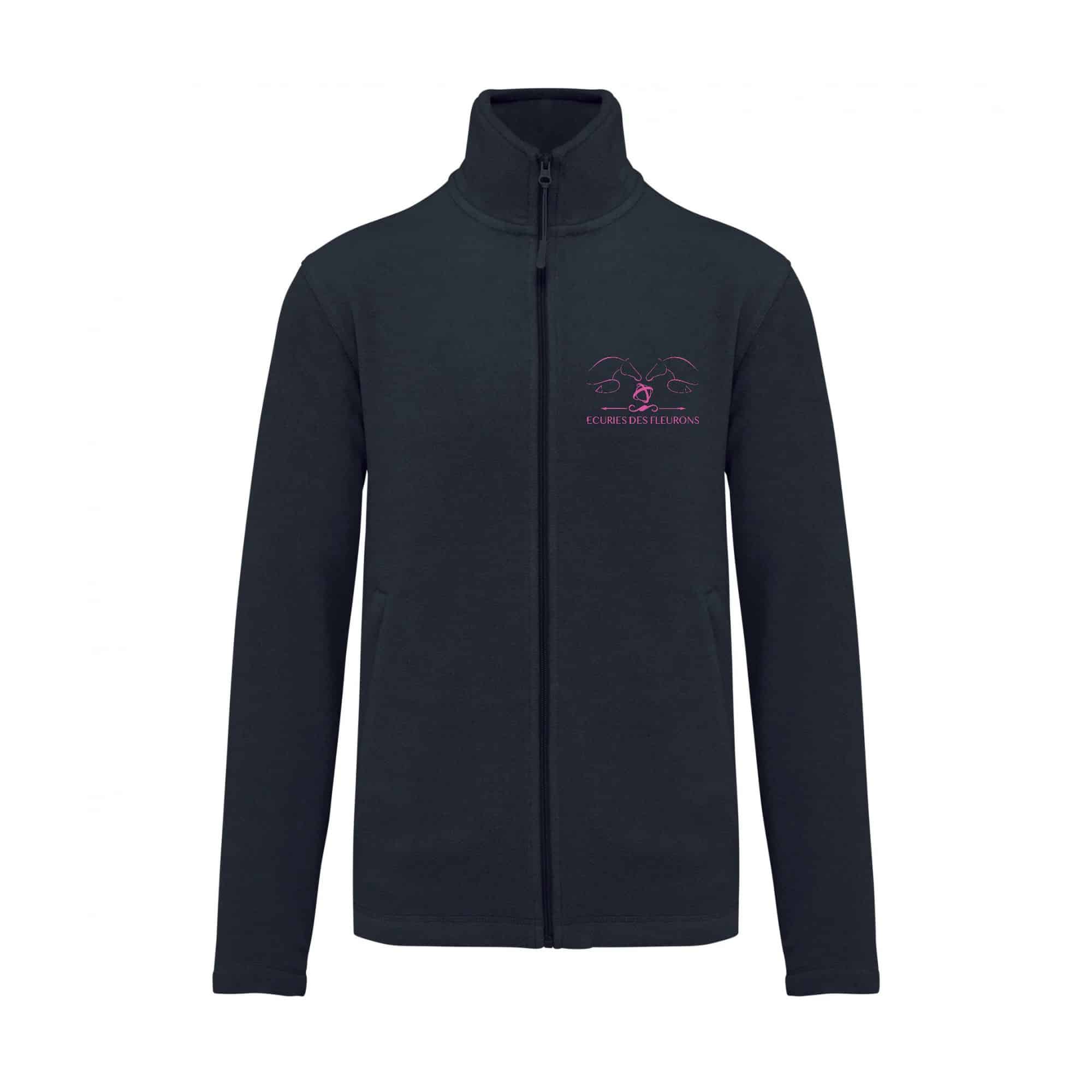 Veste micropolaire zippée (homme) – ecuries des fleurons - Navy – K911
