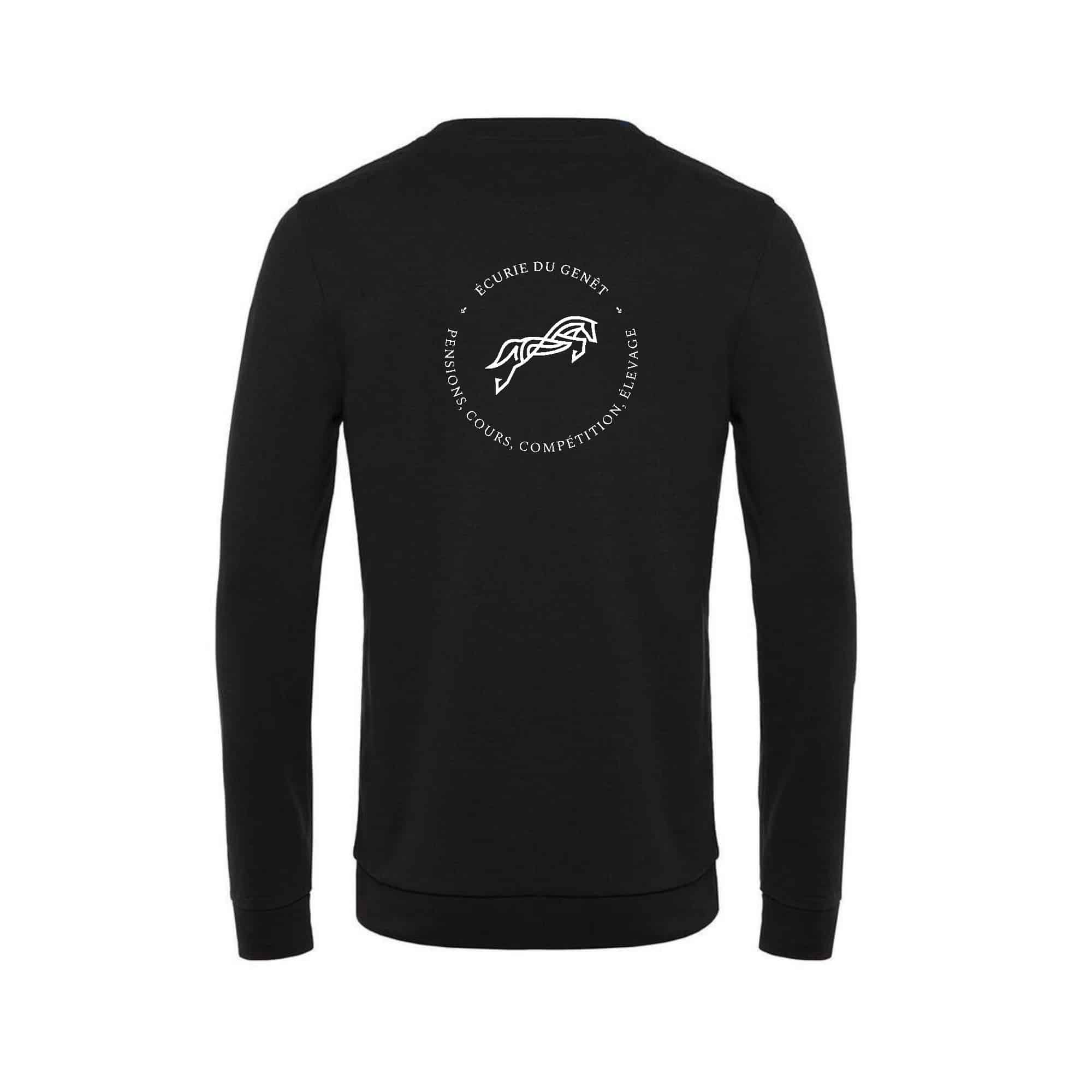 SWEAT COL ROND (homme) - Écurie du Genêt (41) - Noir - BCU01K – Image 3