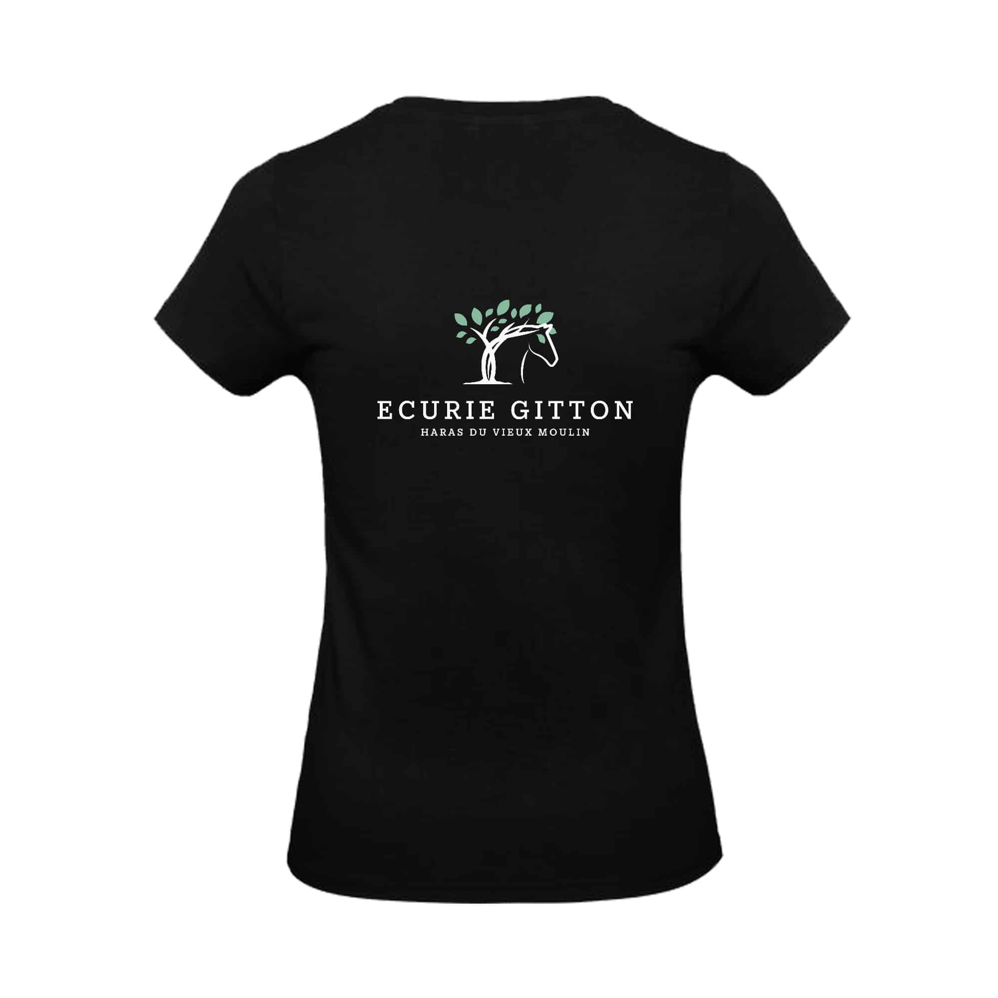 T-SHIRT (femme) - ECURIE GITTON - Noir - BC04T – Image 3