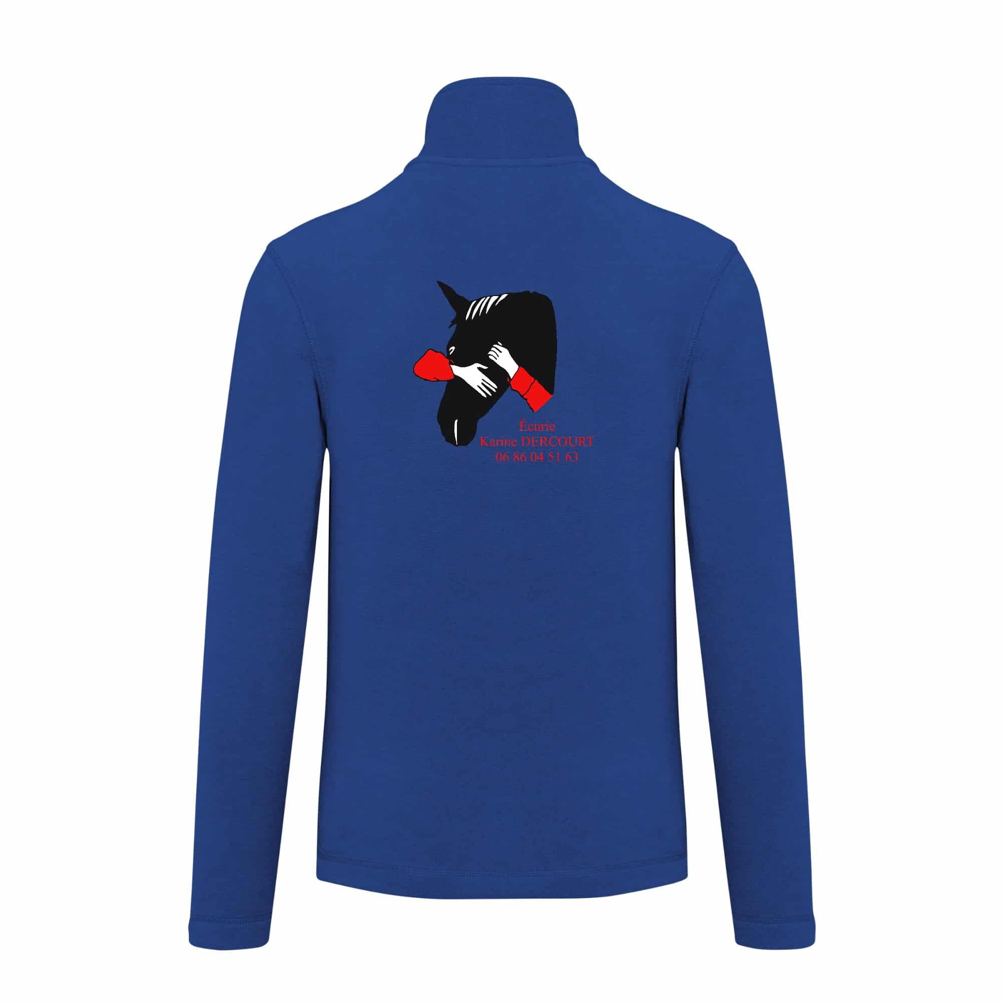 Veste micropolaire zippée (homme) – Écurie Karine Dercourt - Bleu roi – K911 – Image 3