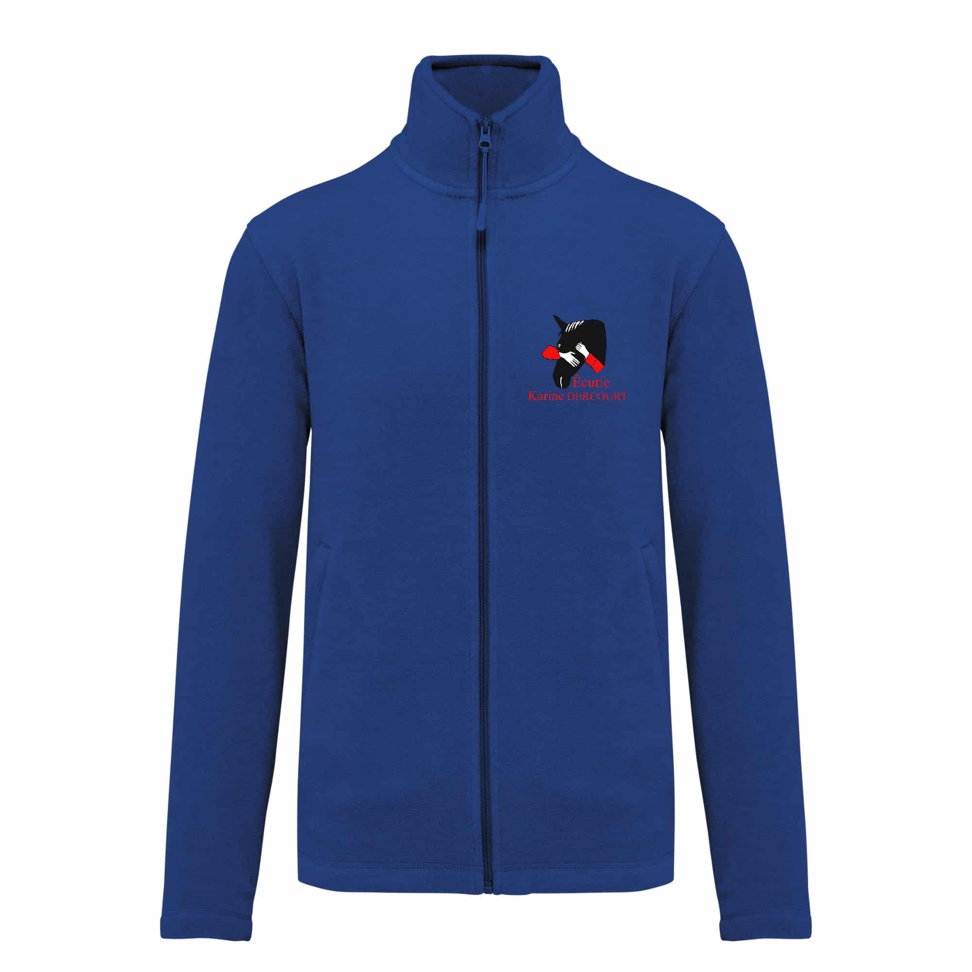 Veste micropolaire zippée (homme) – Écurie Karine Dercourt - Bleu roi – K911