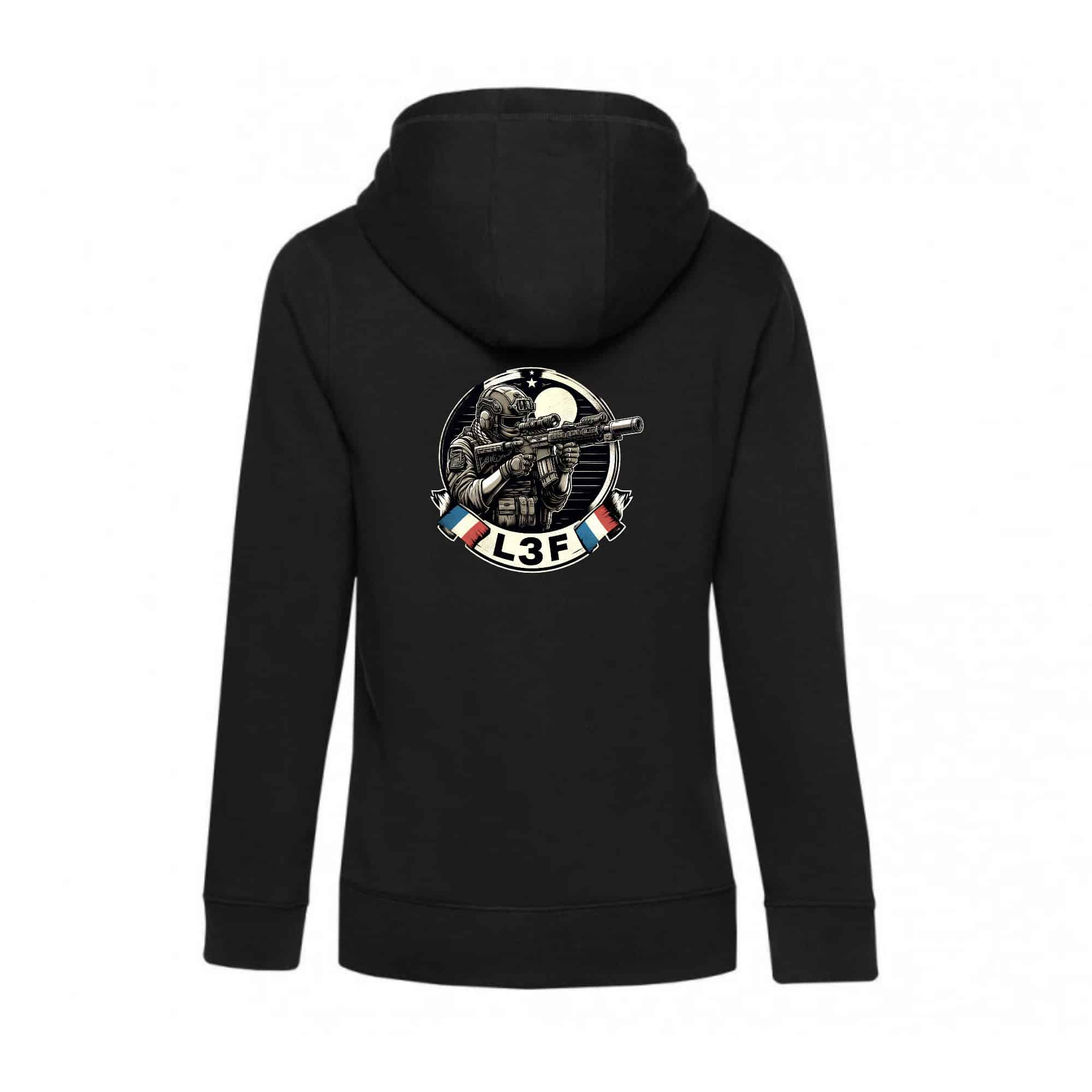 SWEAT ZIPPÉ (femme) - L3F - Noir - BCW03Q – Image 3