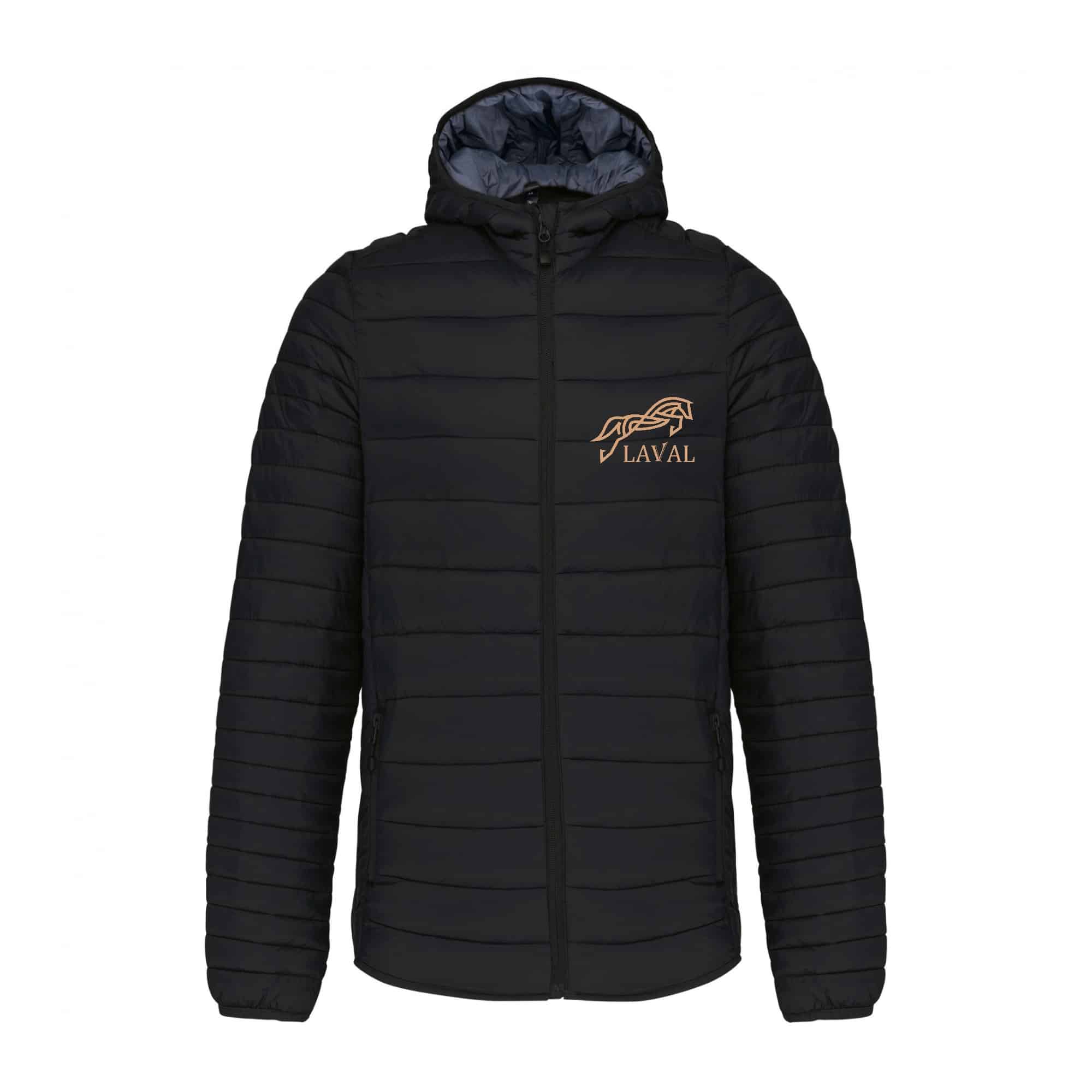 DOUDOUNE AVEC MANCHES ET CAPUCHE (homme) - LAVAL EQUITATION - Noir - K6110