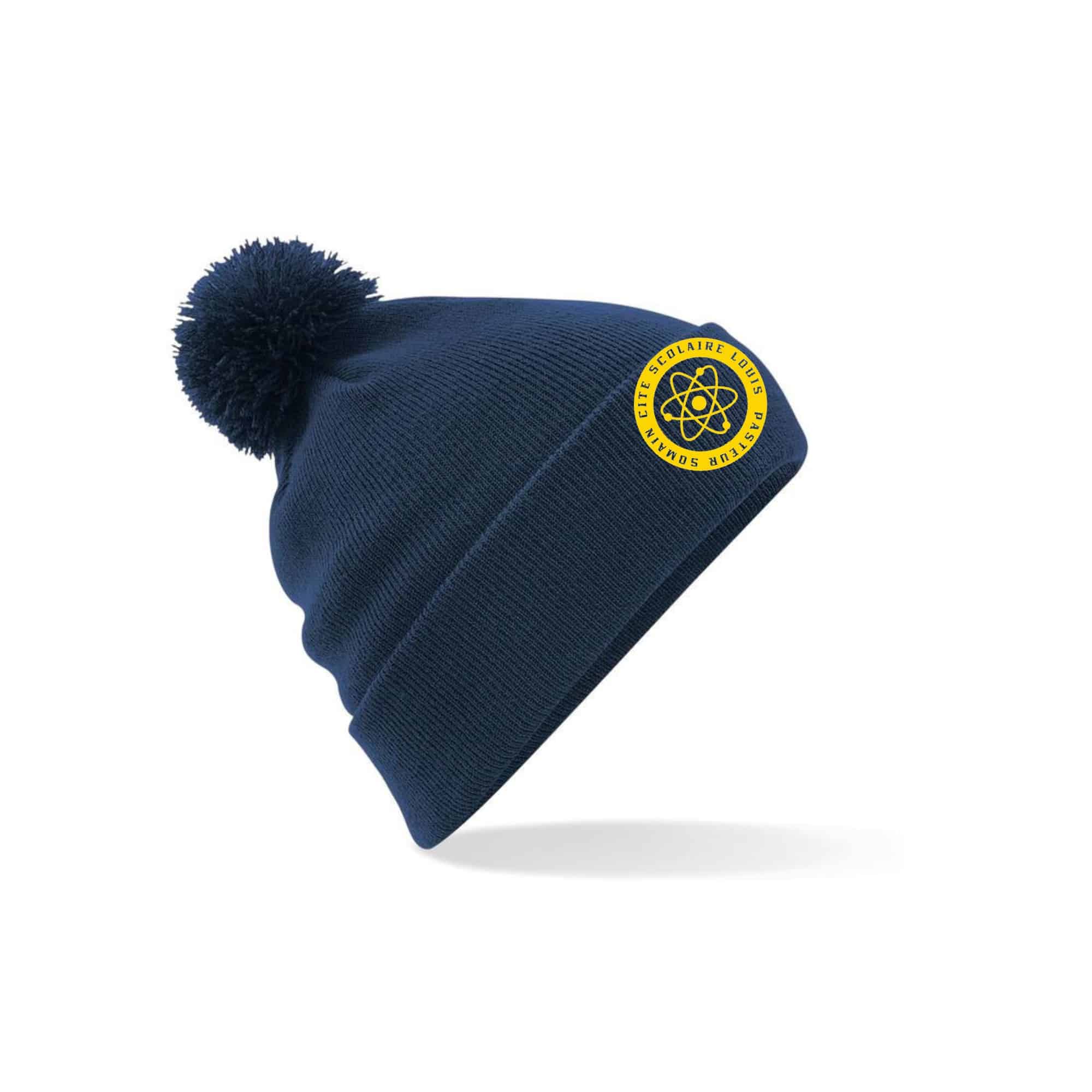 BONNET AVEC POMPOM - CITE SCOLAIRE LOUIS PASTEUR SOMAIN - Navy - BF426