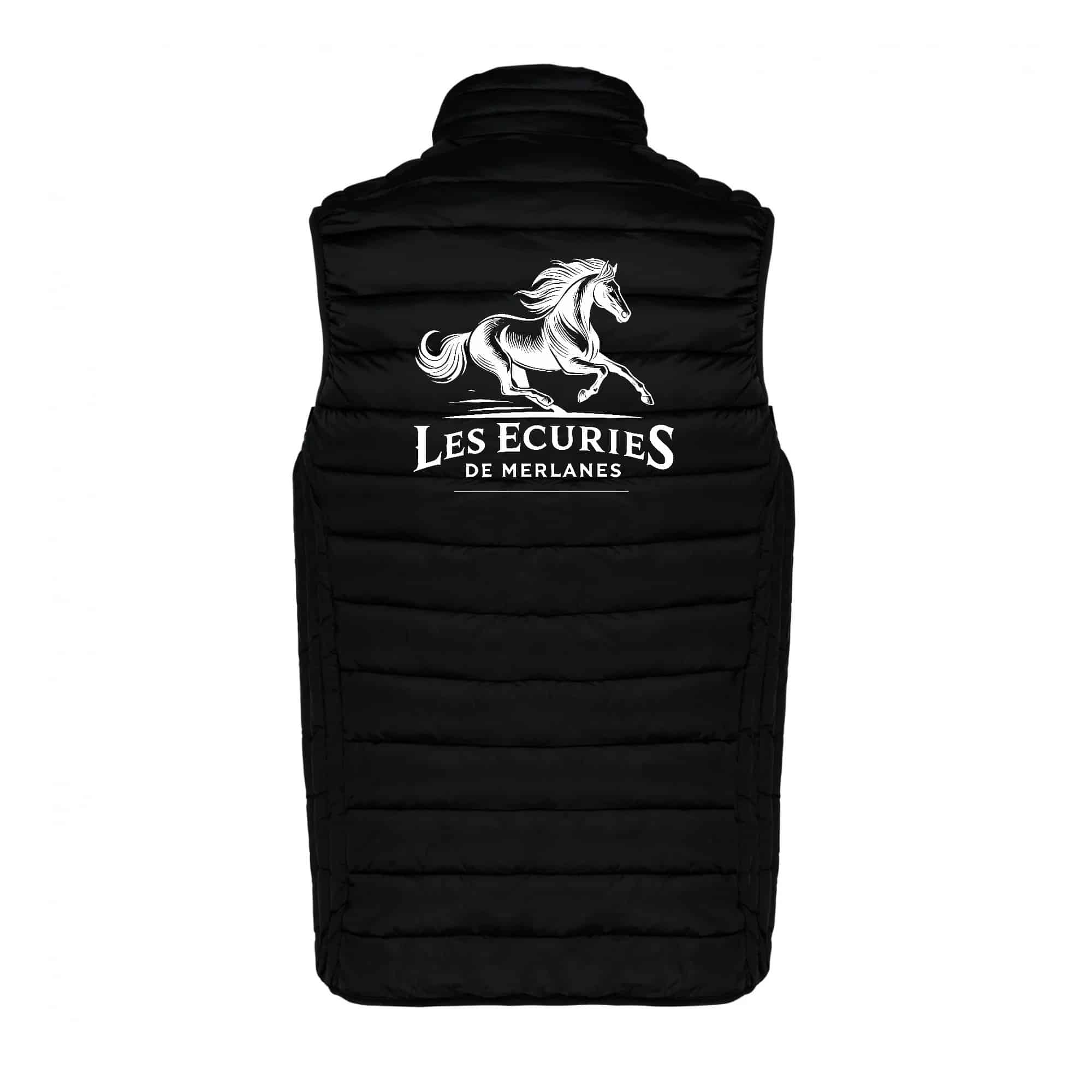 DOUDOUNE SANS MANCHES (enfant) - Les Ecuries de Merlanes - Noir - K6115 – Image 3