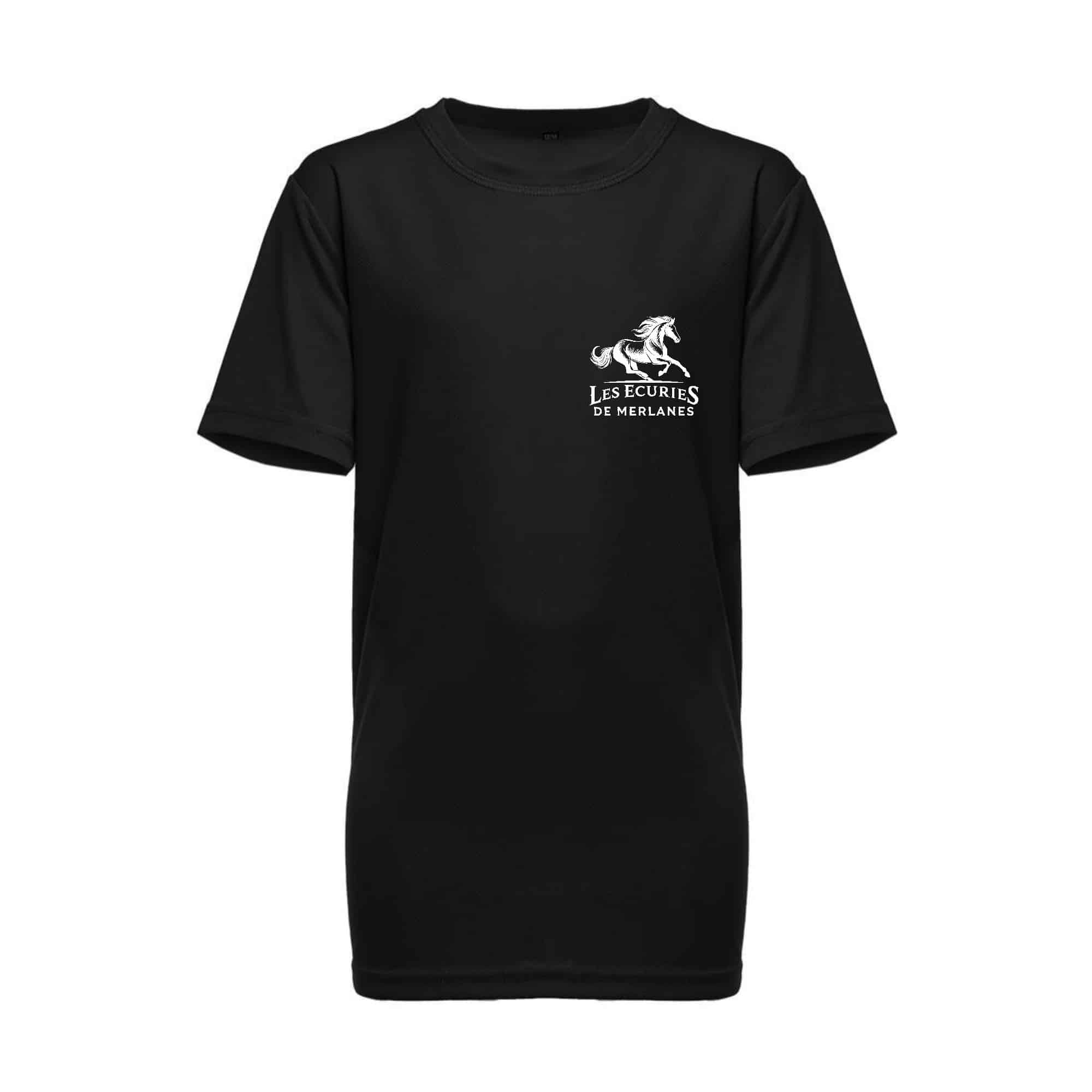 T-Shirt respirant (femme) - Les Ecuries de Merlanes - Noir - PK141