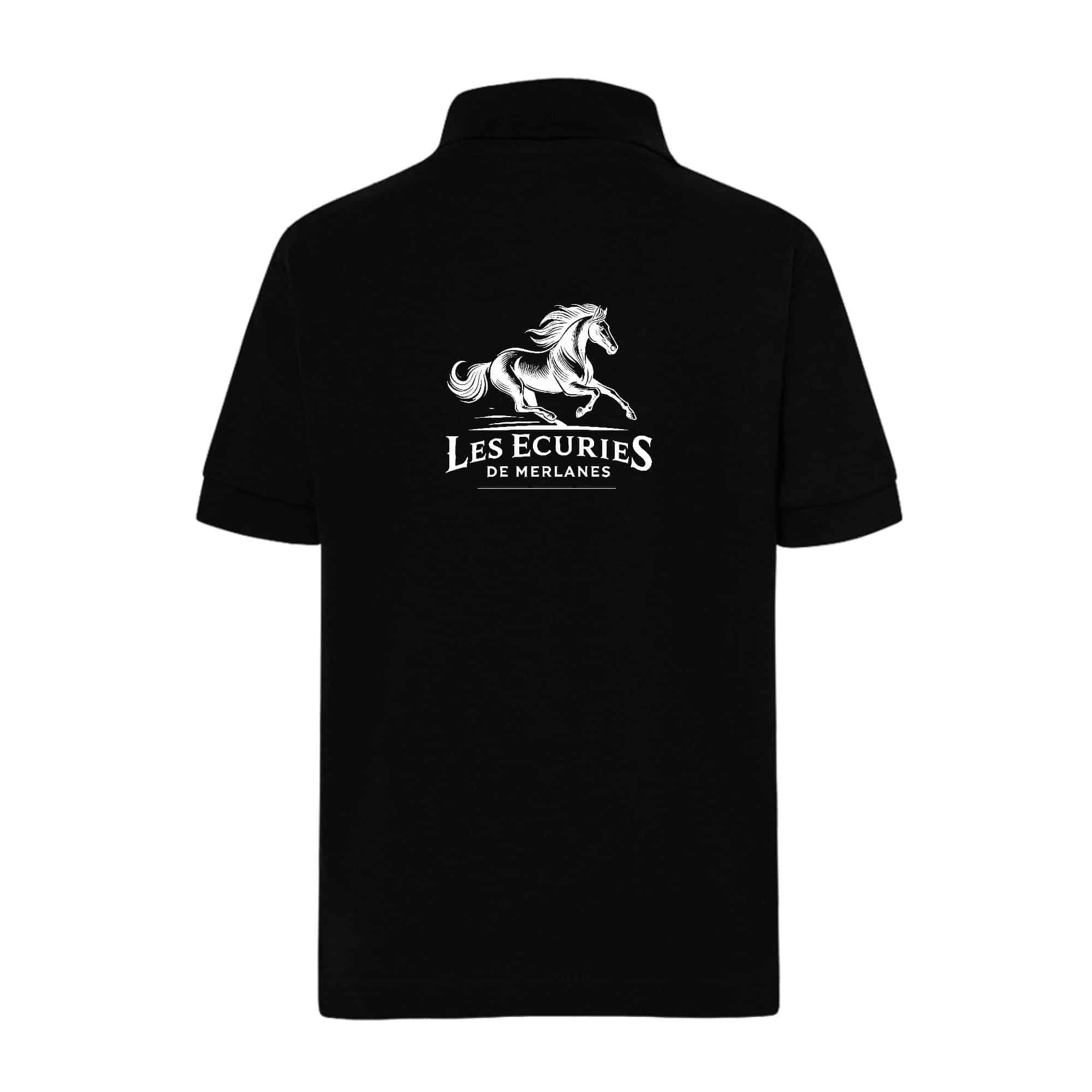 POLO (enfant) - Les Ecuries de Merlanes - Noir - BCK424 – Image 3