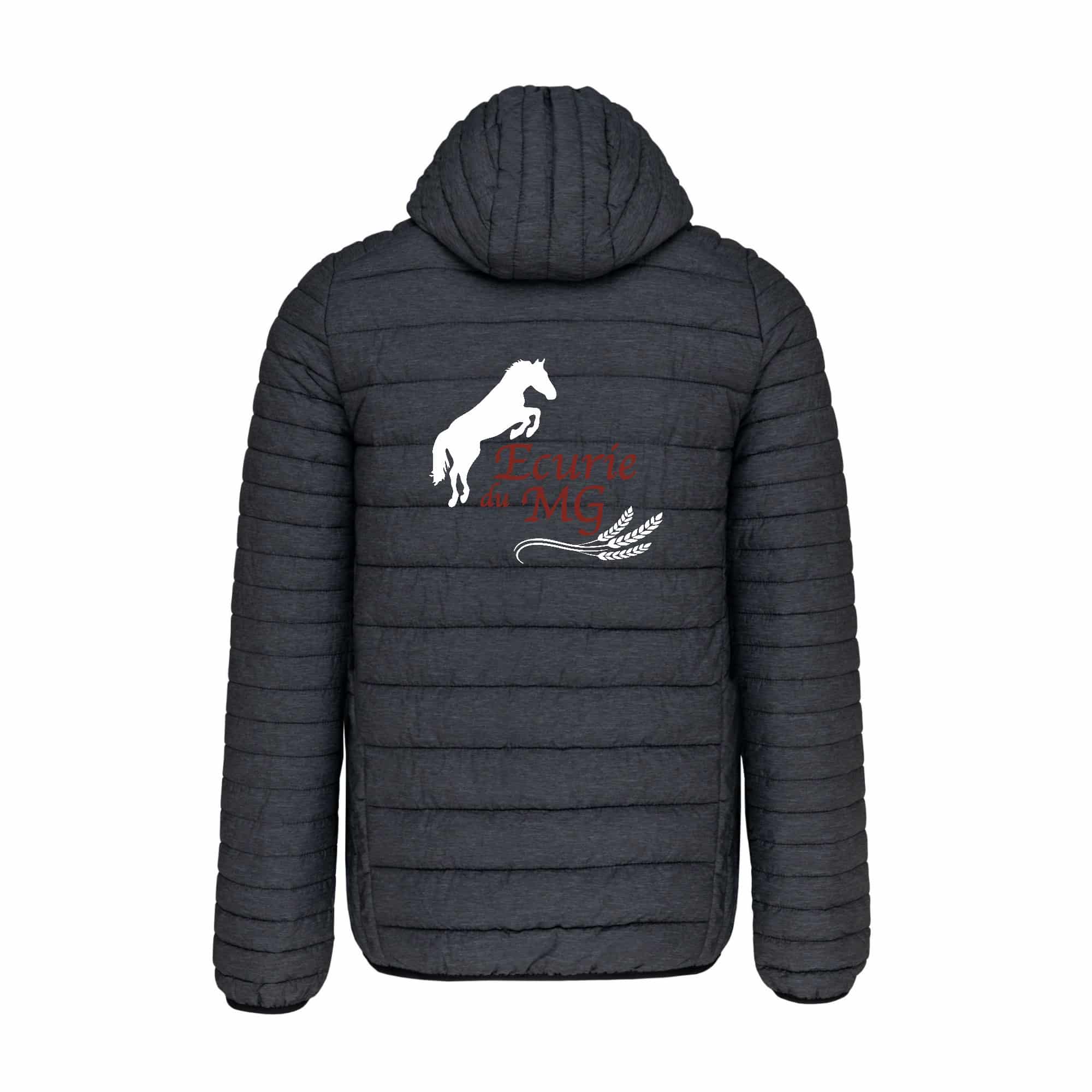 DOUDOUNE AVEC MANCHES ET CAPUCHE (homme) - Écurie du MG - Gris Anthracite - K6110 – Image 3