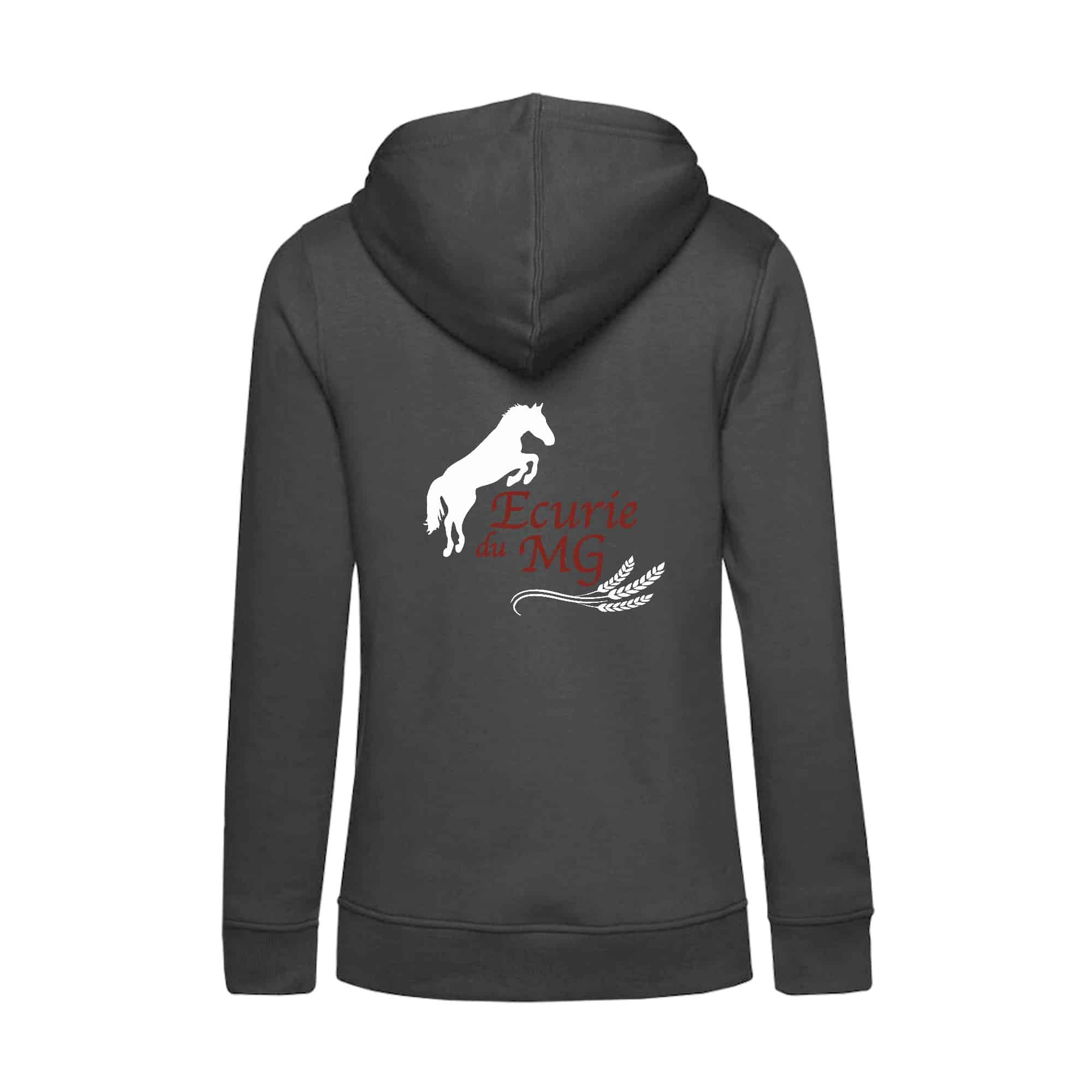 SWEAT A CAPUCHE (femme) – Écurie du MG - Gris Anthracite - BCW34B – Image 3