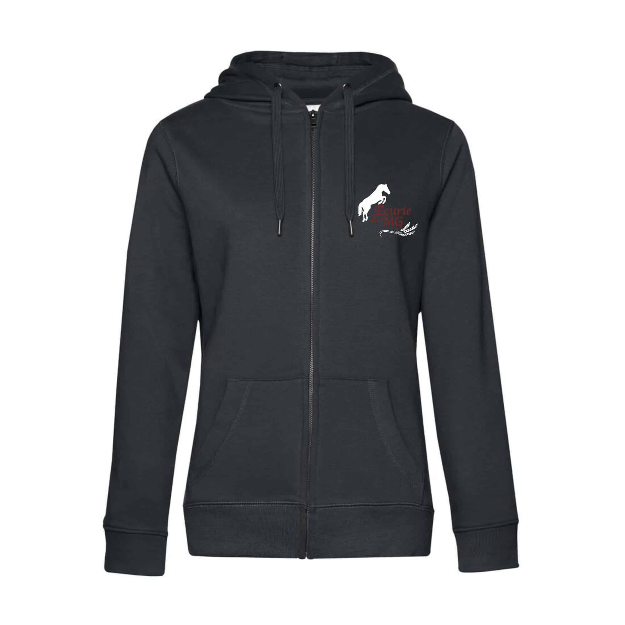 SWEAT ZIPPÉ (femme) - Écurie du MG - Gris Anthracite - BCW03Q