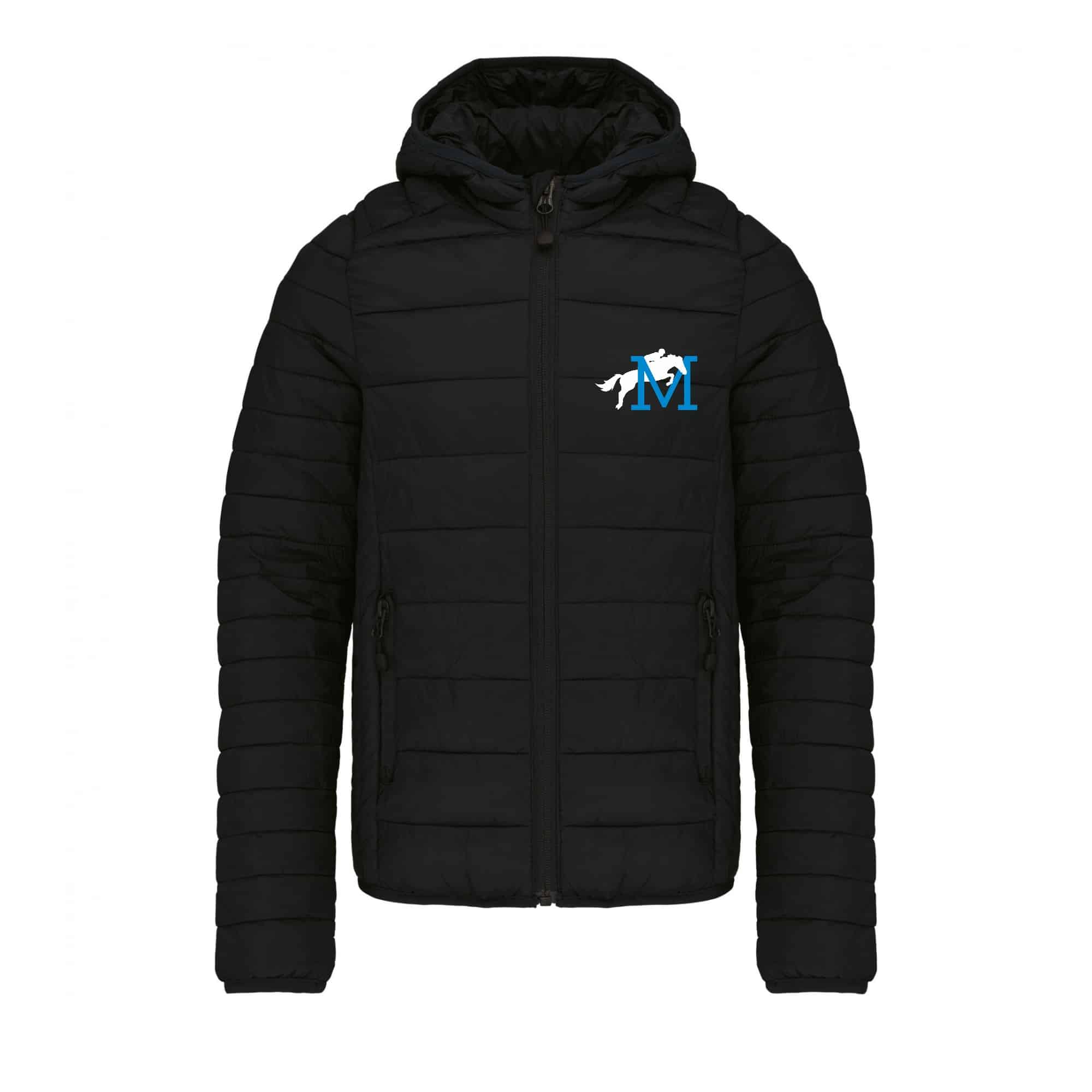 DOUDOUNE AVEC MANCHES ET CAPUCHE (enfant) - Ecurie du millenium - Noir - K6112