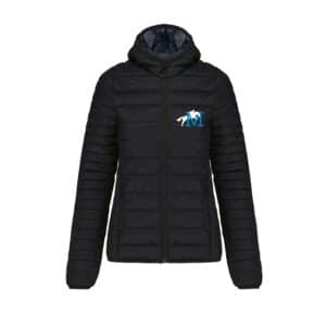 DOUDOUNE AVEC MANCHES ET CAPUCHE (femme) - Ecurie du millenium - Noir - K6111