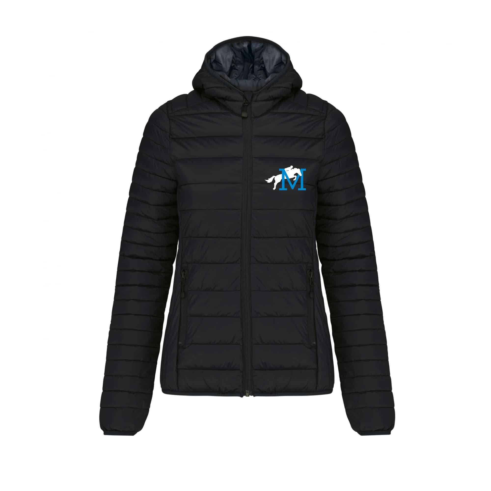DOUDOUNE AVEC MANCHES ET CAPUCHE (femme) - Ecurie du millenium - Noir - K6111