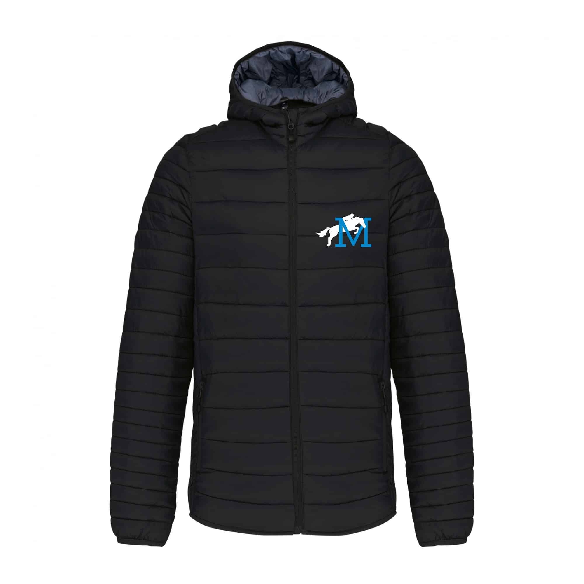 DOUDOUNE AVEC MANCHES ET CAPUCHE (homme) - Ecurie du millenium - Noir - K6110